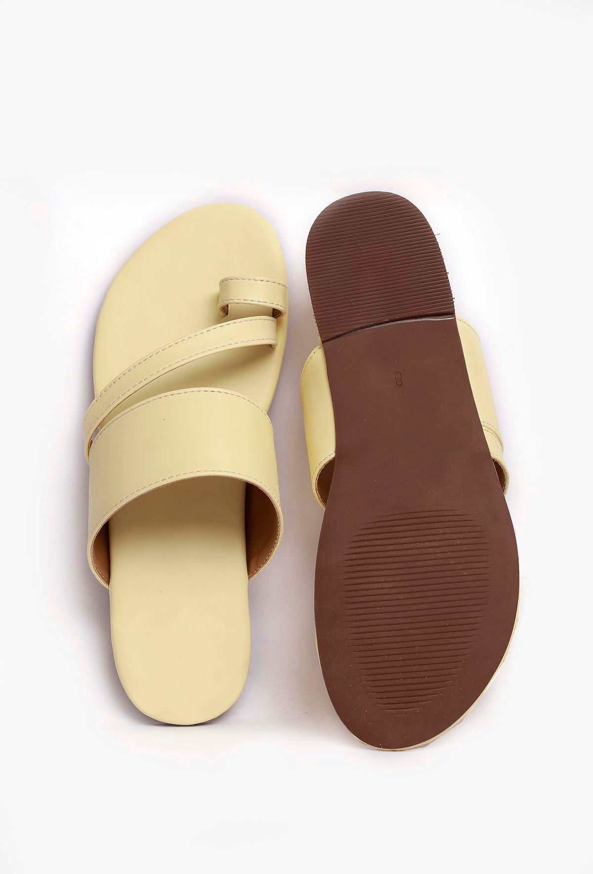 White Cream Cruelty Free Leather Sliders サイズ EU40