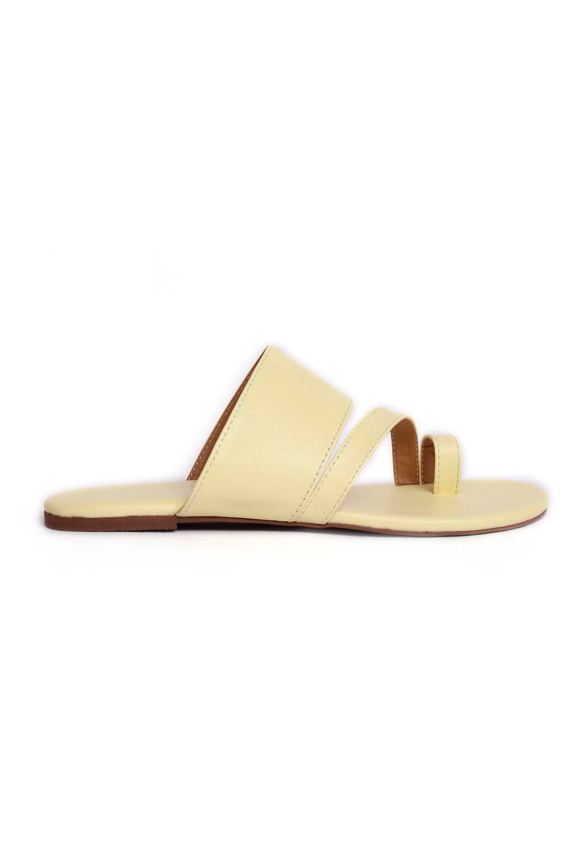 White Cream Cruelty Free Leather Sliders サイズ EU38