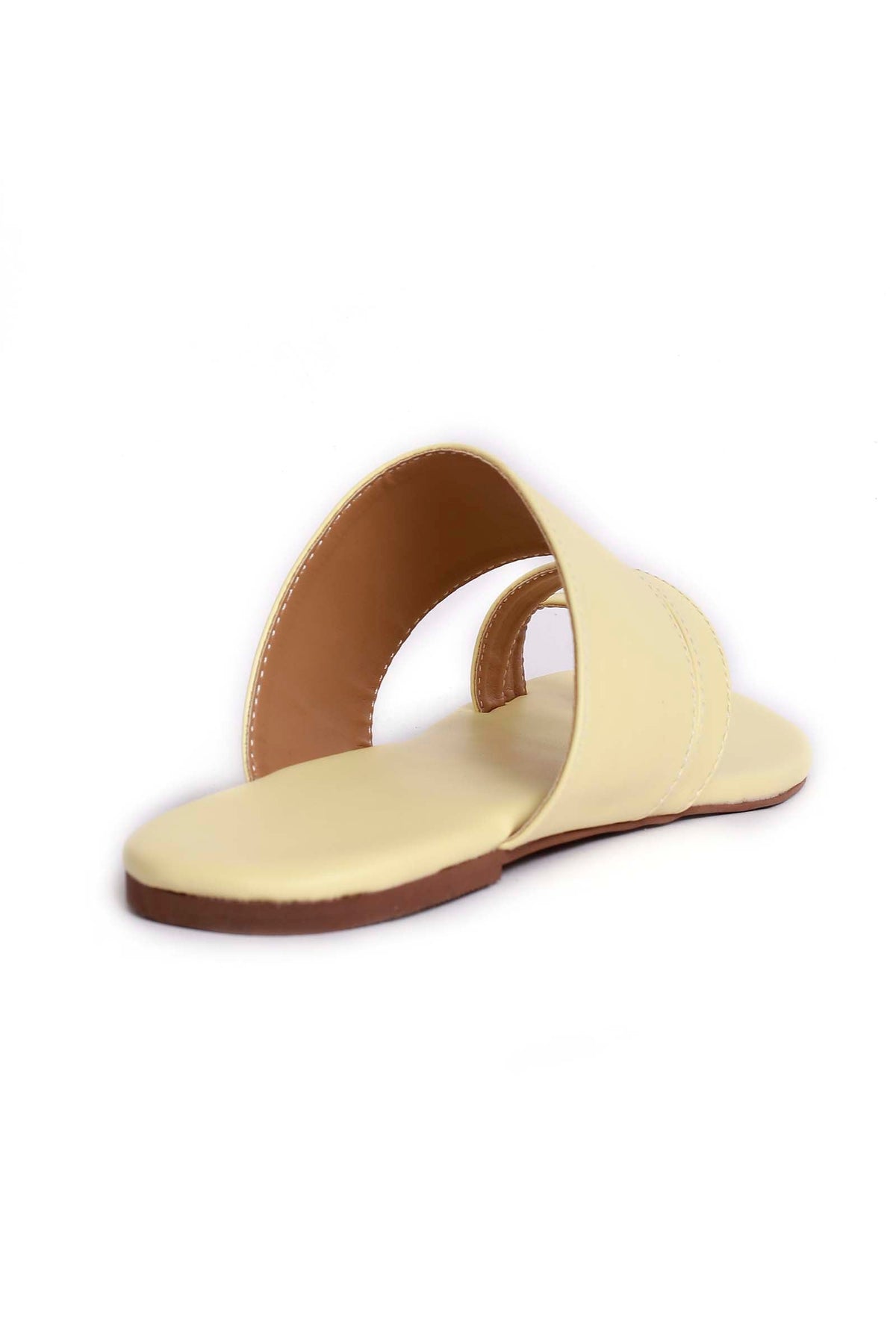 White Cream Cruelty Free Leather Sliders サイズ EU37