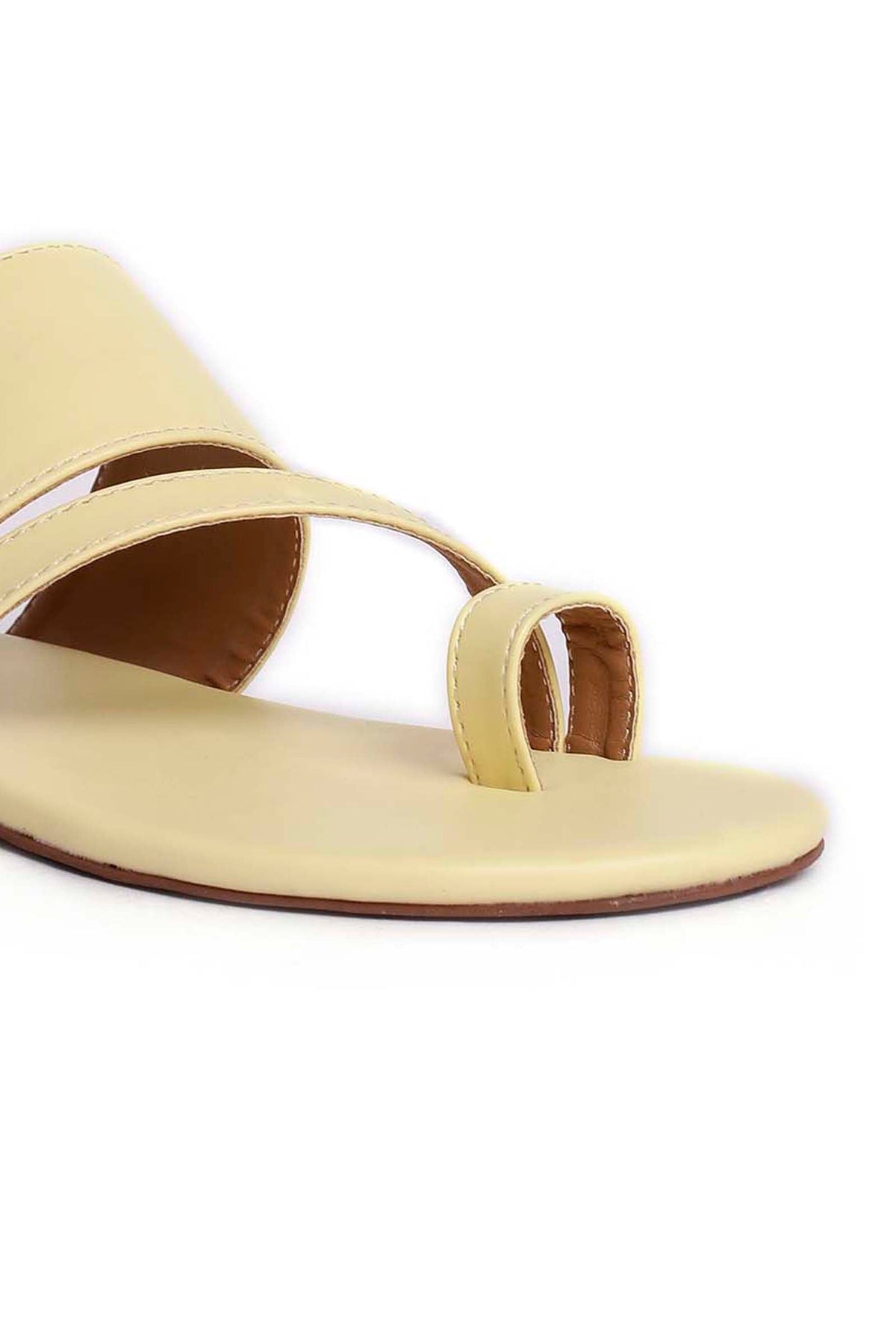White Cream Cruelty Free Leather Sliders サイズ EU38