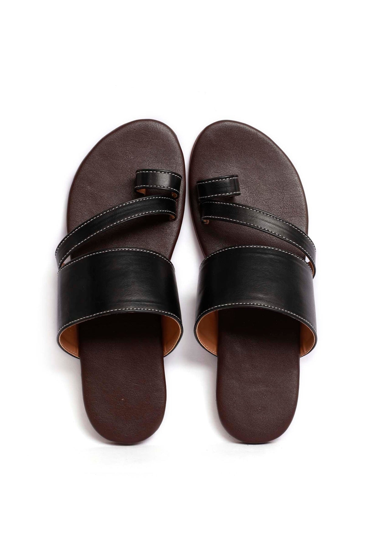Black Cruelty Free Leather Sliders サイズ EU41