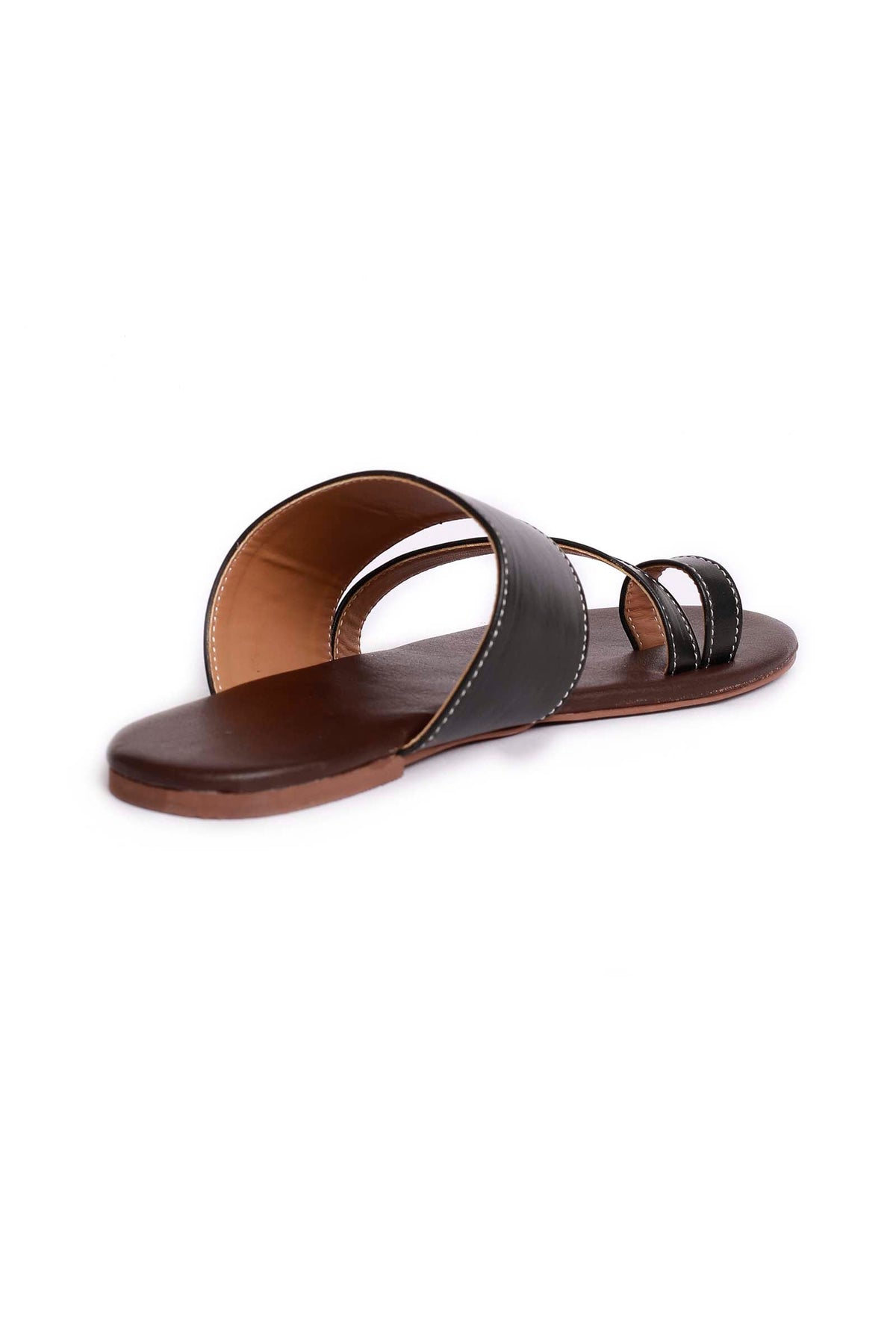 Black Cruelty Free Leather Sliders サイズ EU40