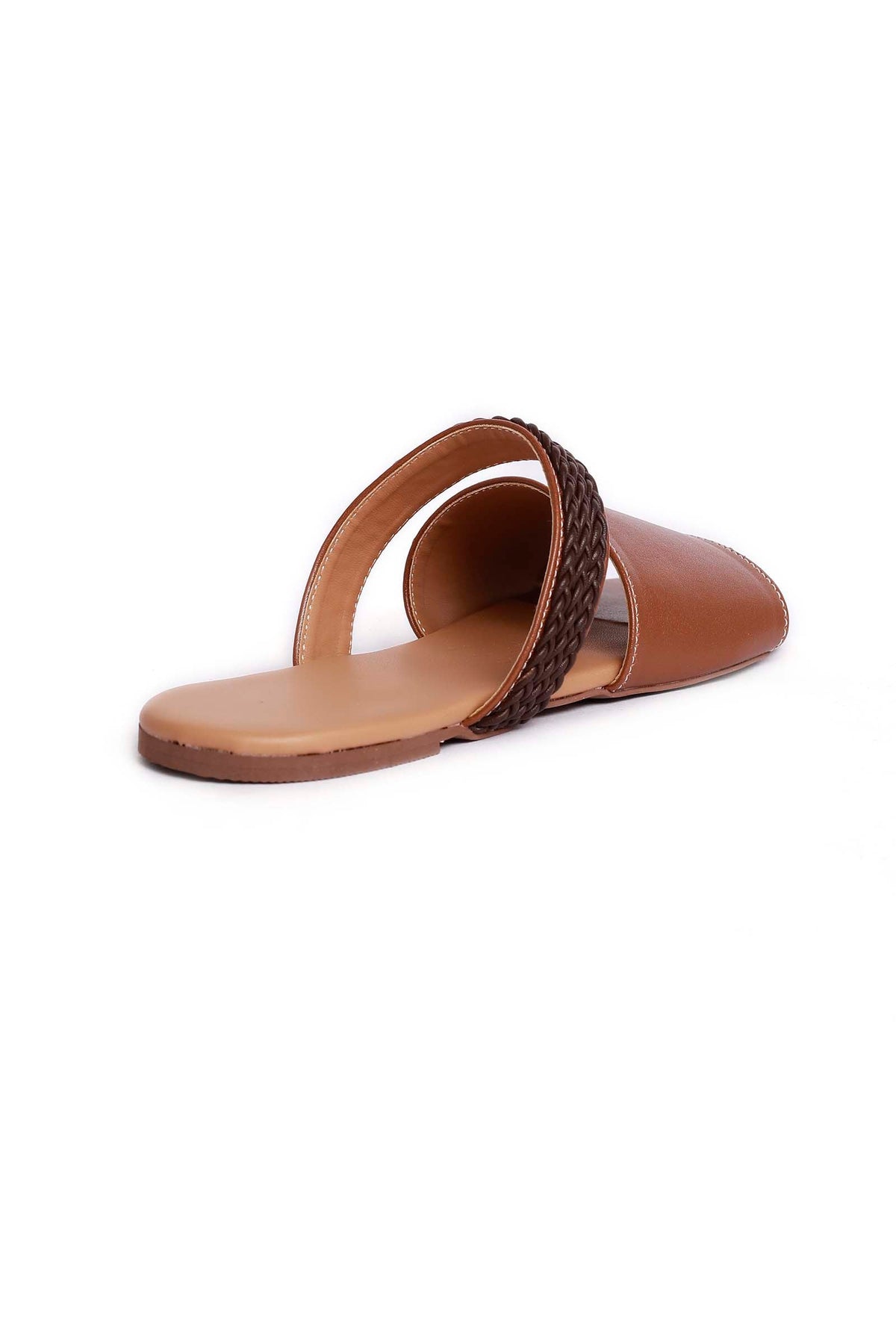 Cinnamon Brown Cruelty Free Leather Sliders サイズ EU42