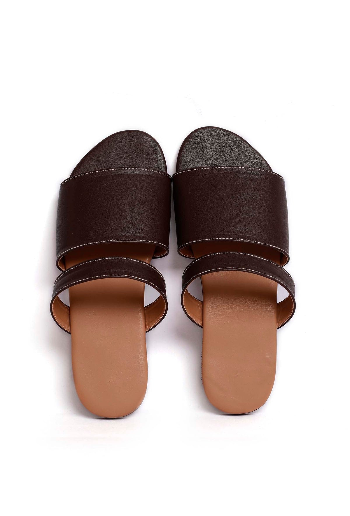 Tortilla Brown Cruelty Free Leather Sliders サイズ EU36