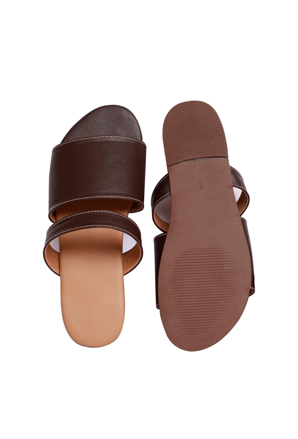 Tortilla Brown Cruelty Free Leather Sliders サイズ EU37