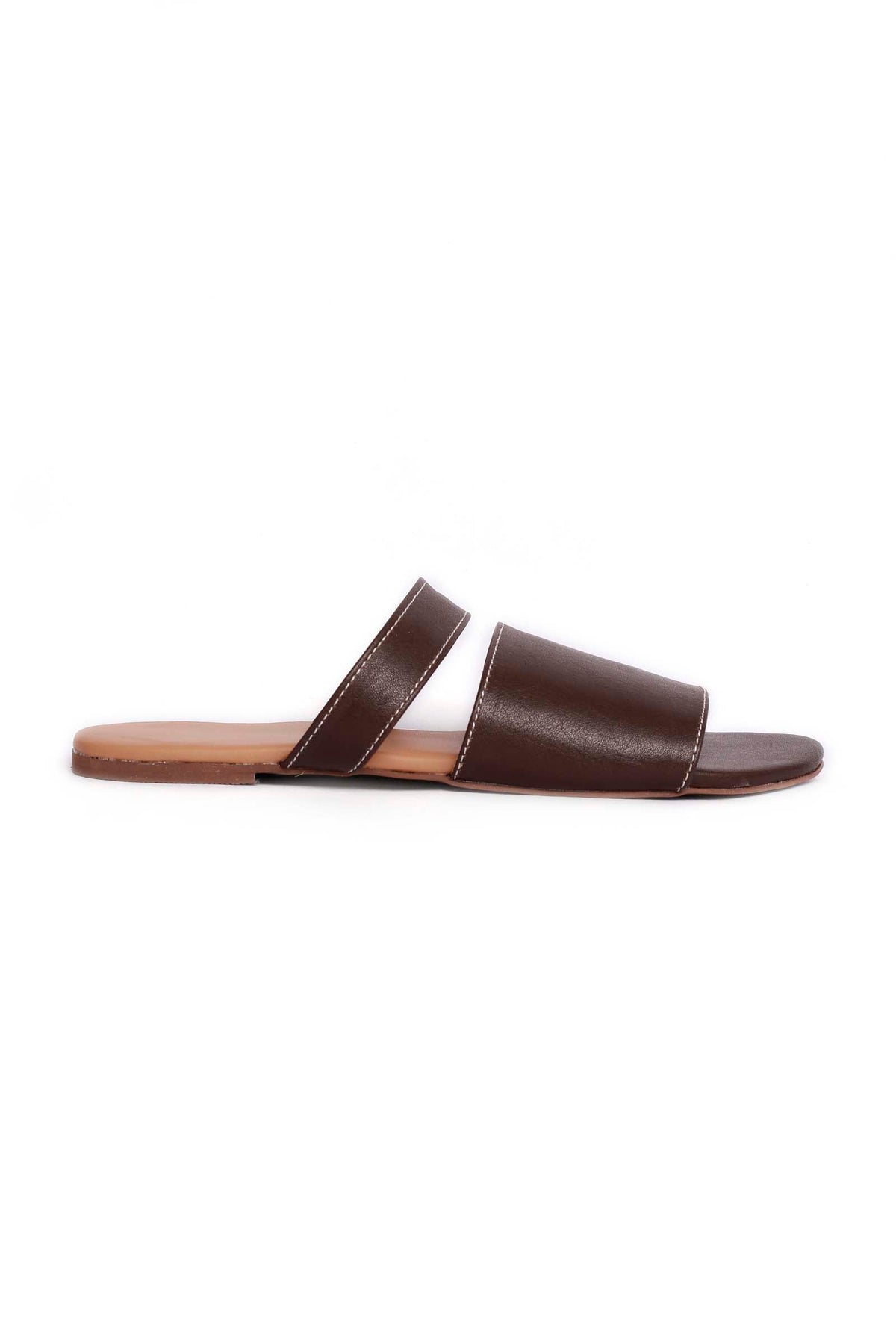 Tortilla Brown Cruelty Free Leather Sliders サイズ EU40