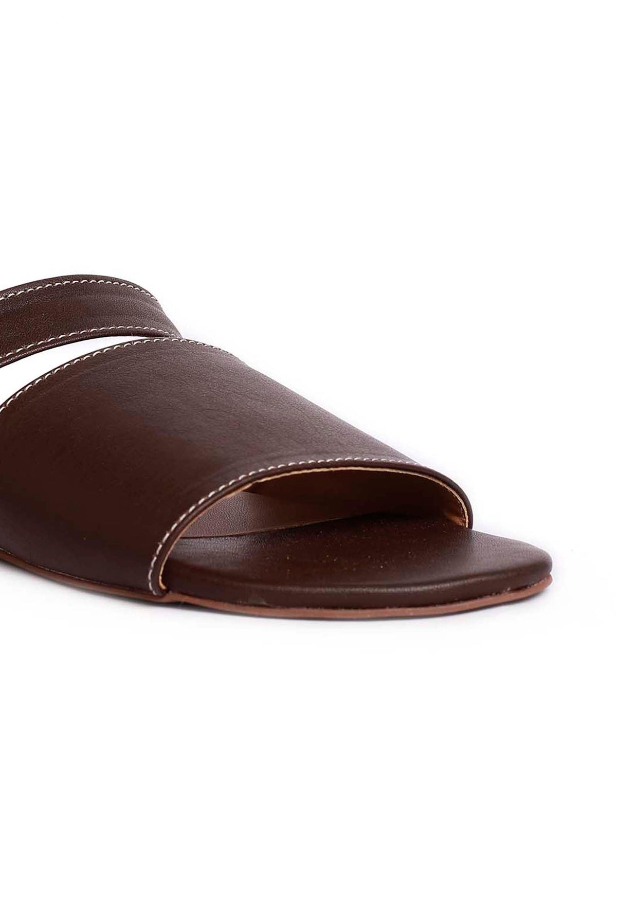 Tortilla Brown Cruelty Free Leather Sliders サイズ EU39