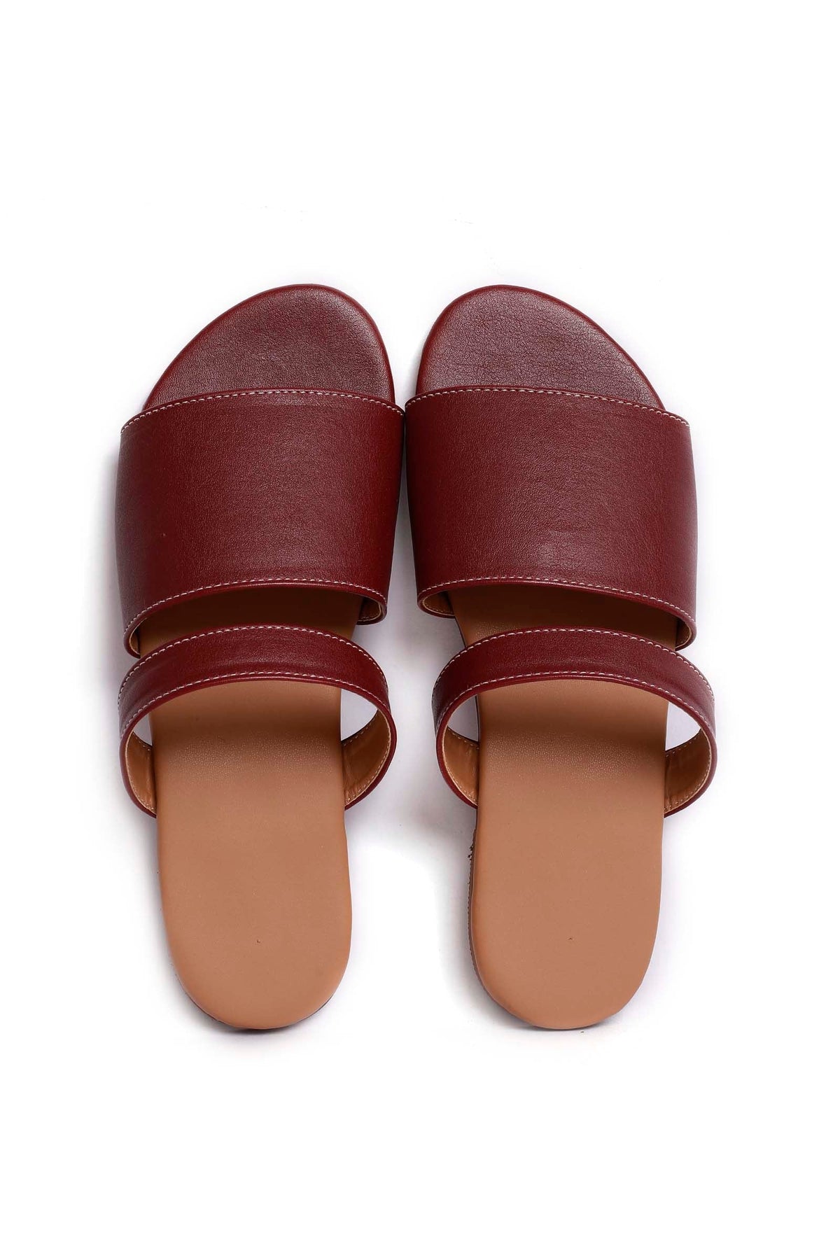 Pecan Brown Cruelty Free Leather Sliders サイズ EU36