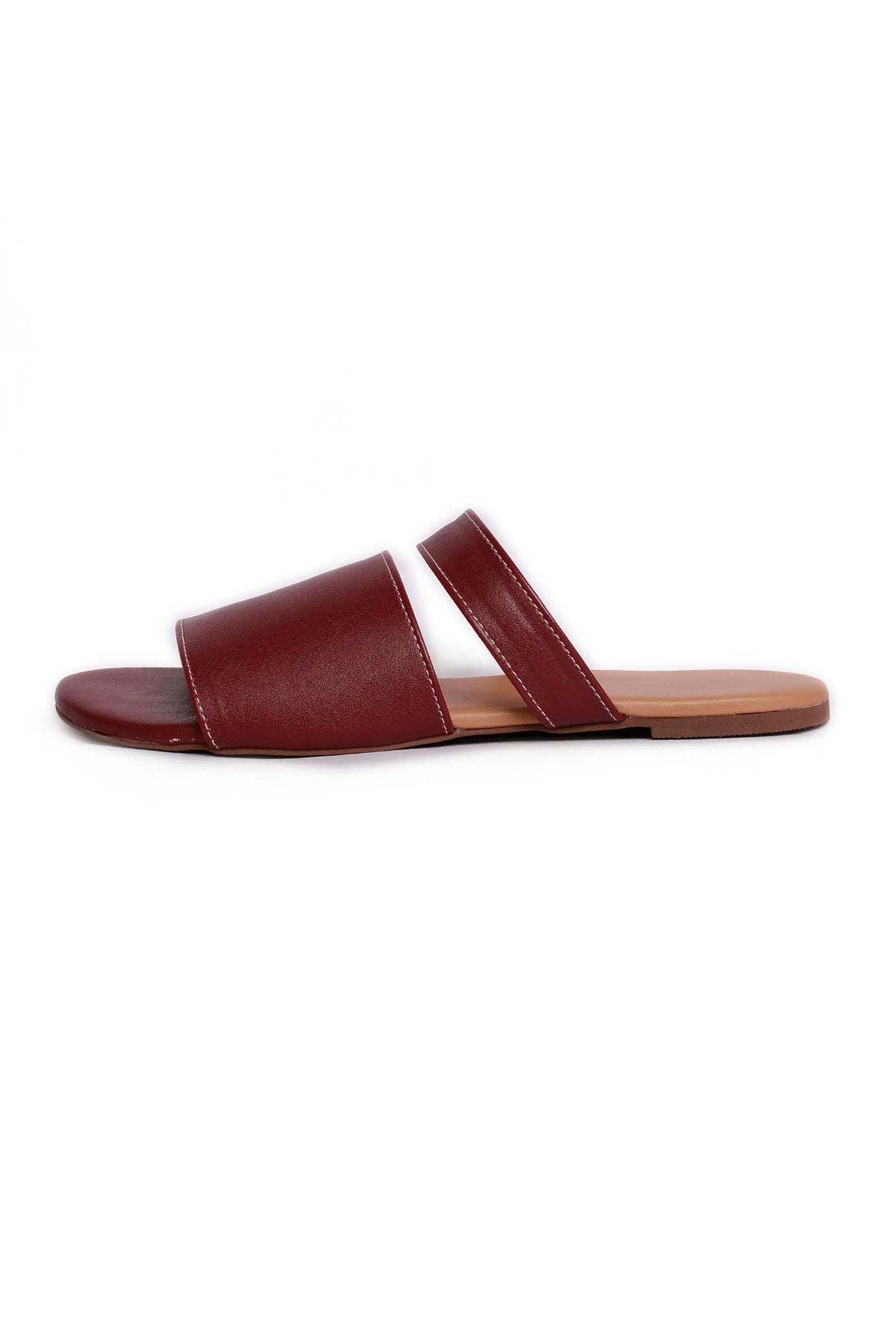 Pecan Brown Cruelty Free Leather Sliders サイズ EU41