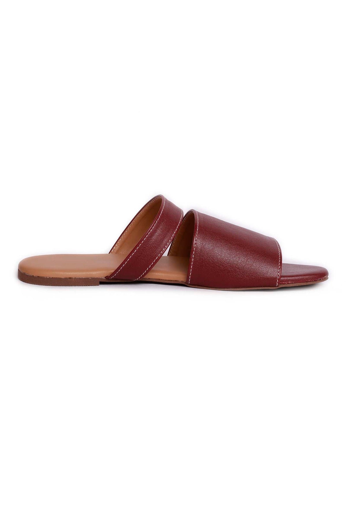 Pecan Brown Cruelty Free Leather Sliders サイズ EU41