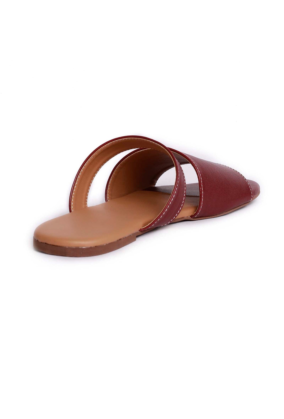 Pecan Brown Cruelty Free Leather Sliders サイズ EU38