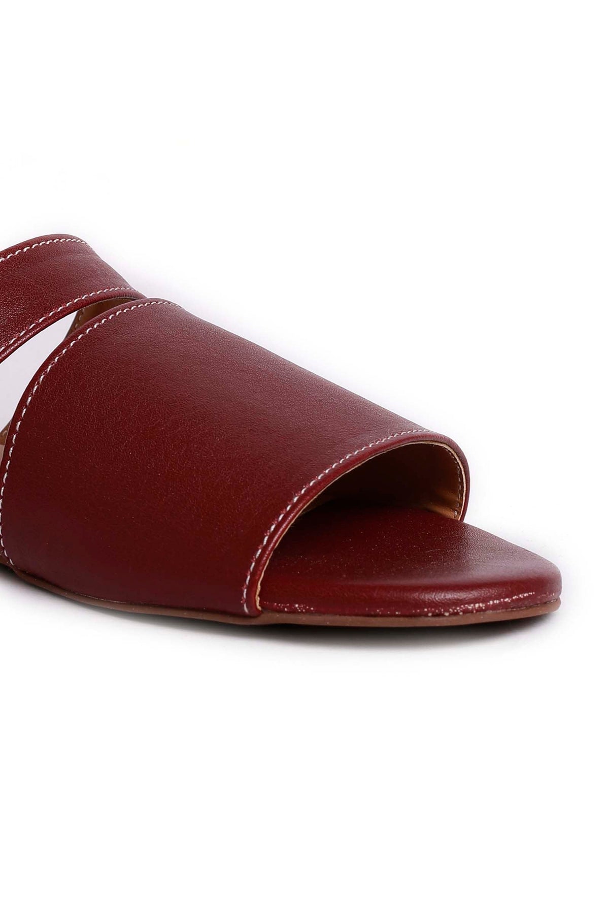 Pecan Brown Cruelty Free Leather Sliders サイズ EU40