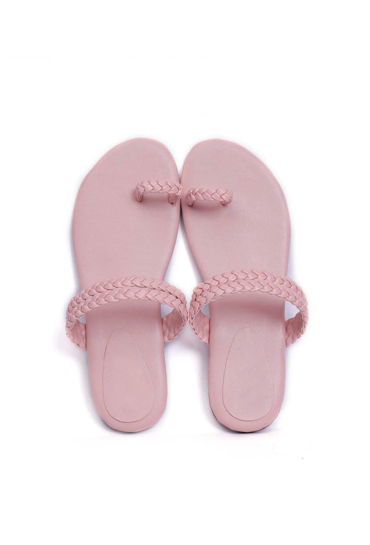 Rose Pink Knotted Cruelty Free Leather Sandals サイズ EU38