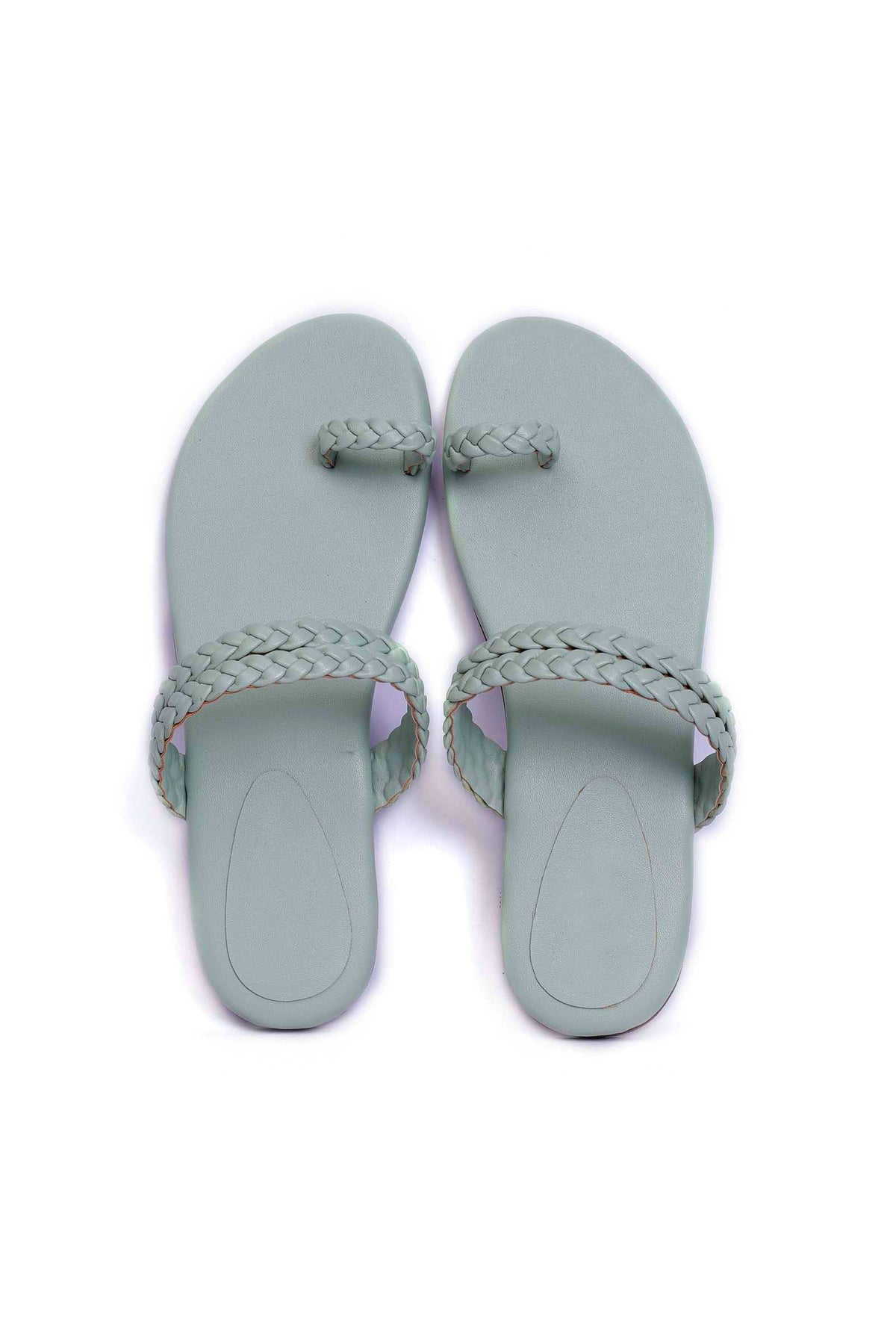 Powdered Blue Knotted Cruelty Free Leather Sandals サイズ EU38