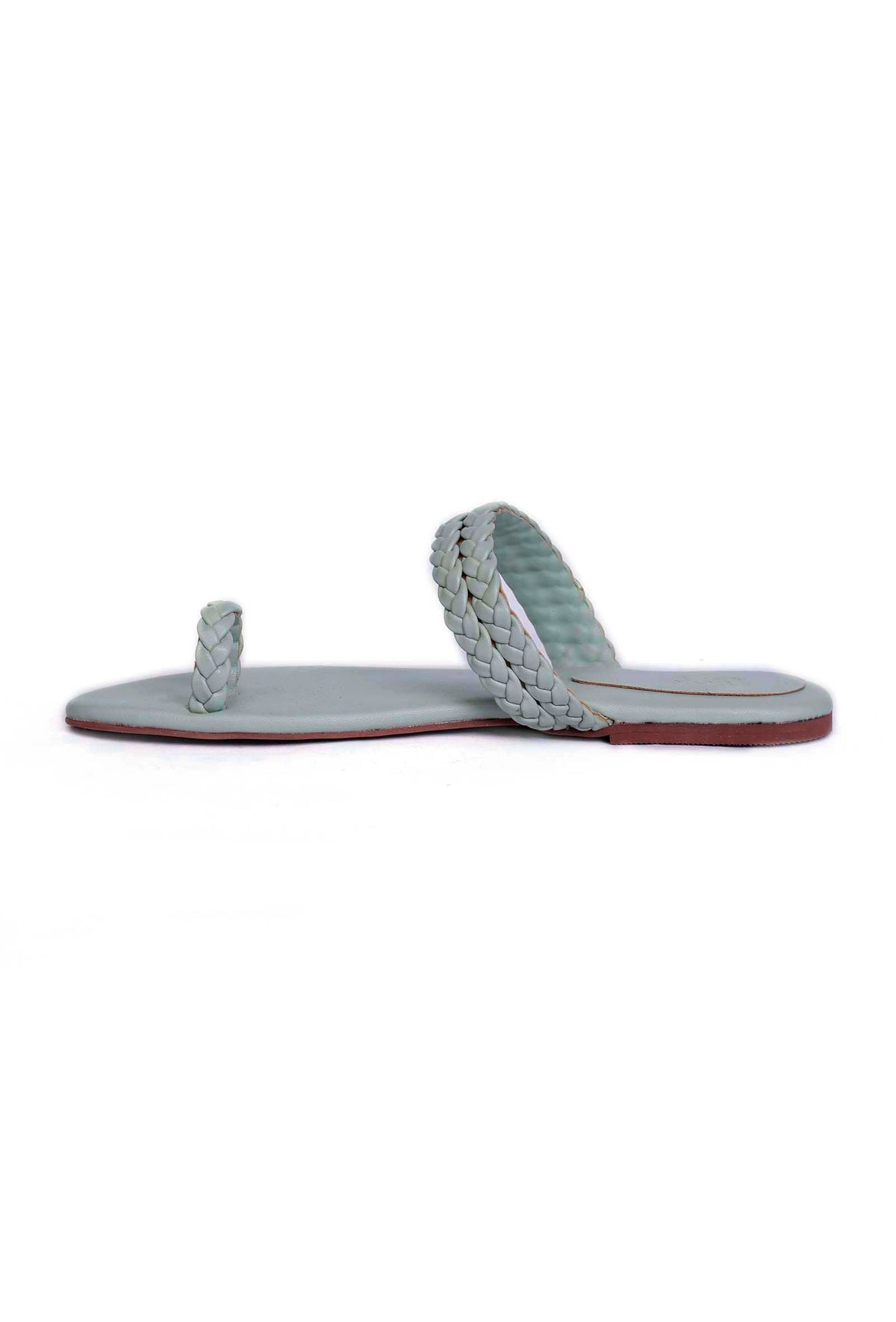 Powdered Blue Knotted Cruelty Free Leather Sandals サイズ EU40