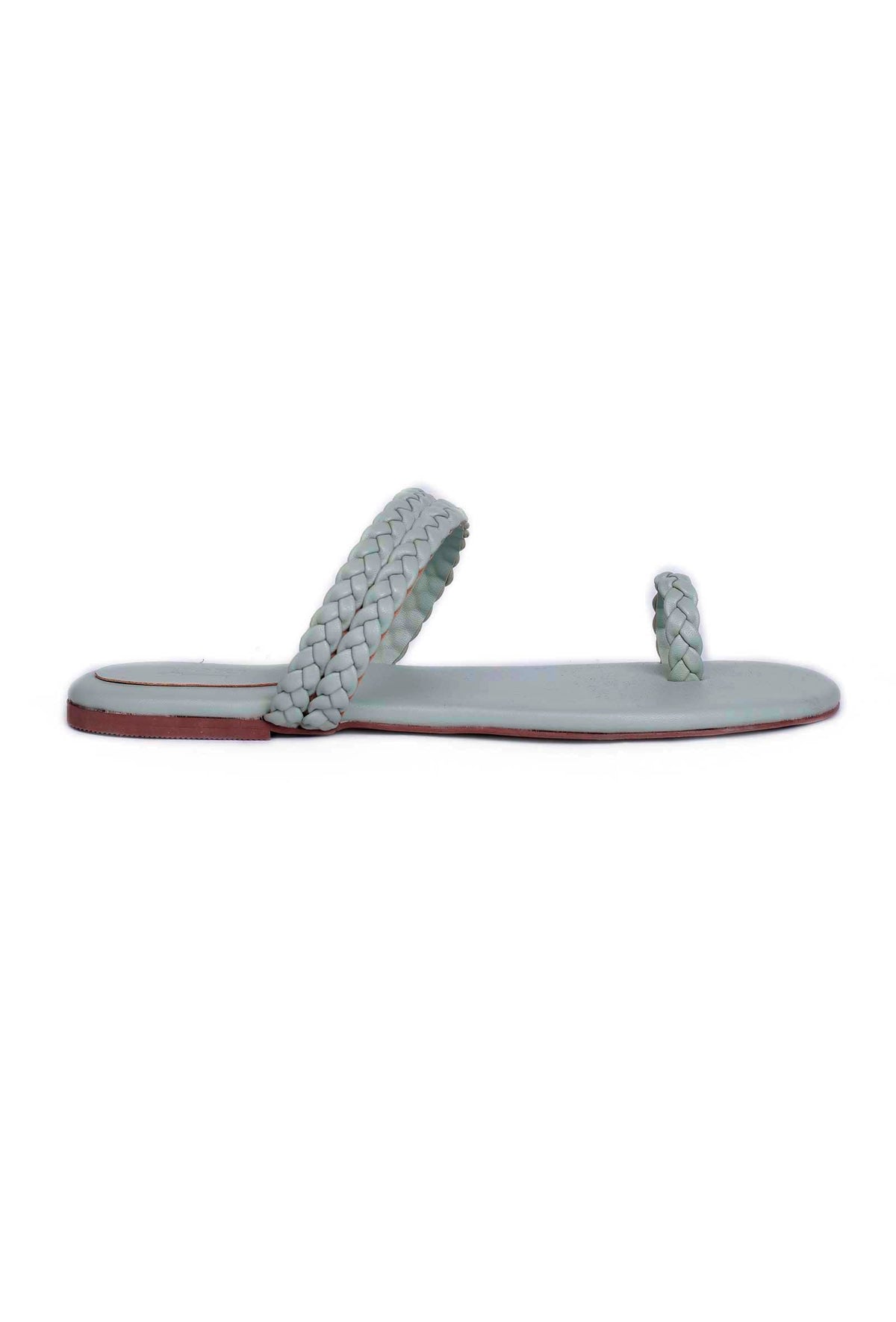 Powdered Blue Knotted Cruelty Free Leather Sandals サイズ EU35