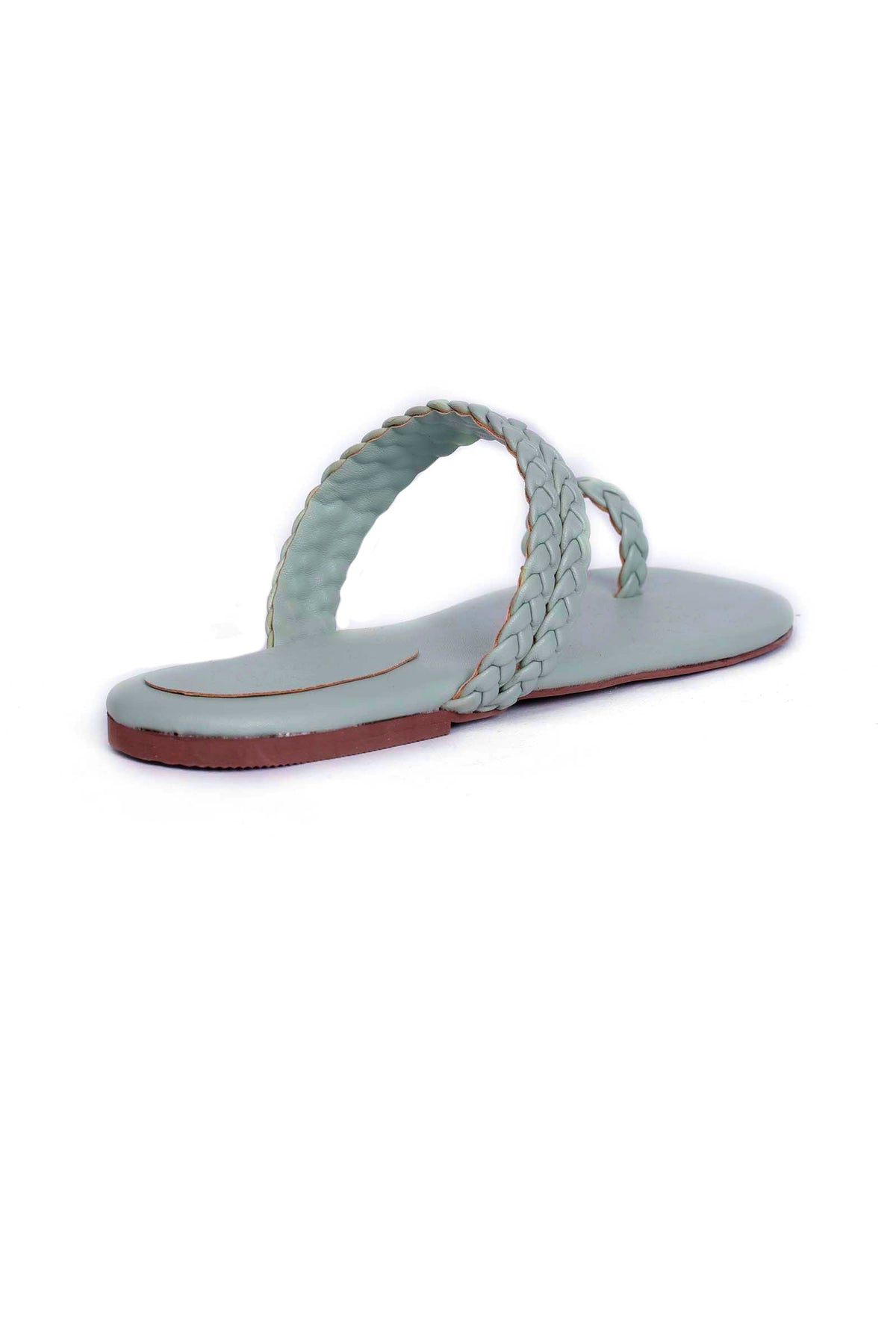 Powdered Blue Knotted Cruelty Free Leather Sandals サイズ EU35