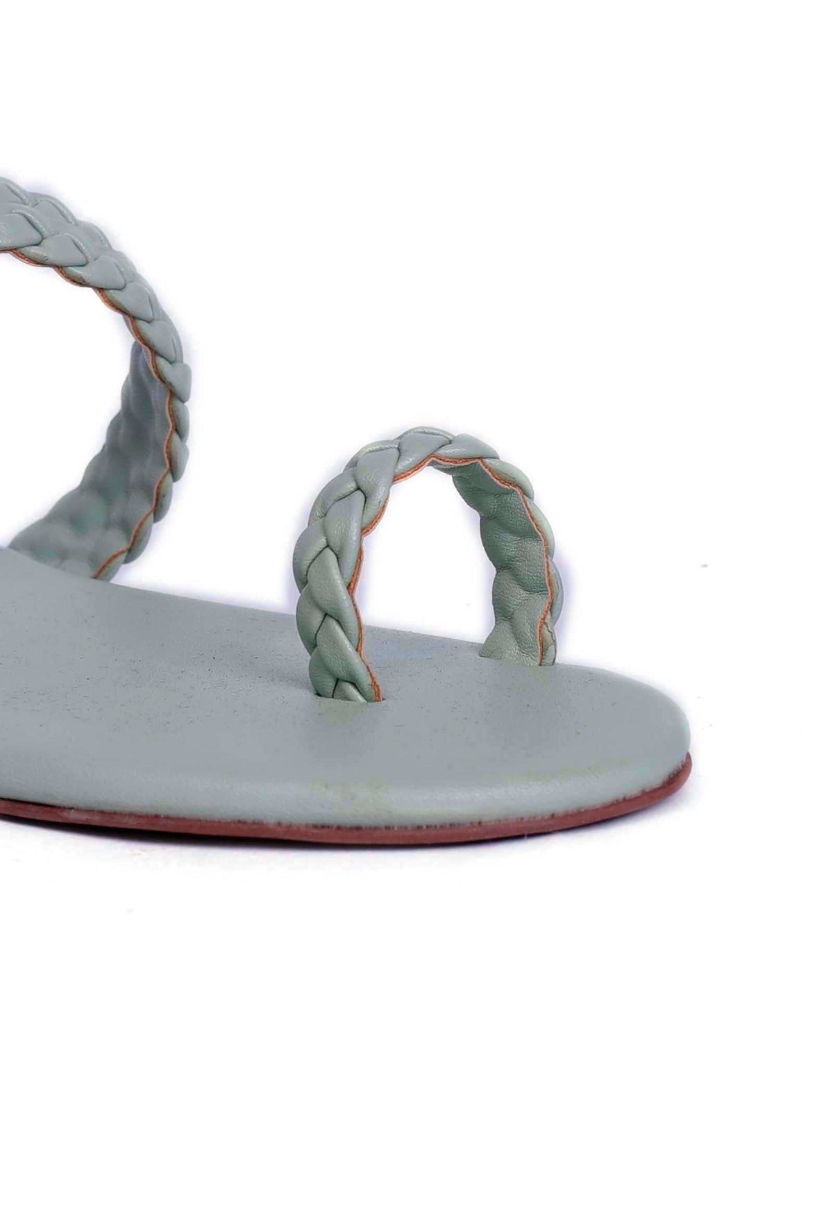 Powdered Blue Knotted Cruelty Free Leather Sandals サイズ EU40