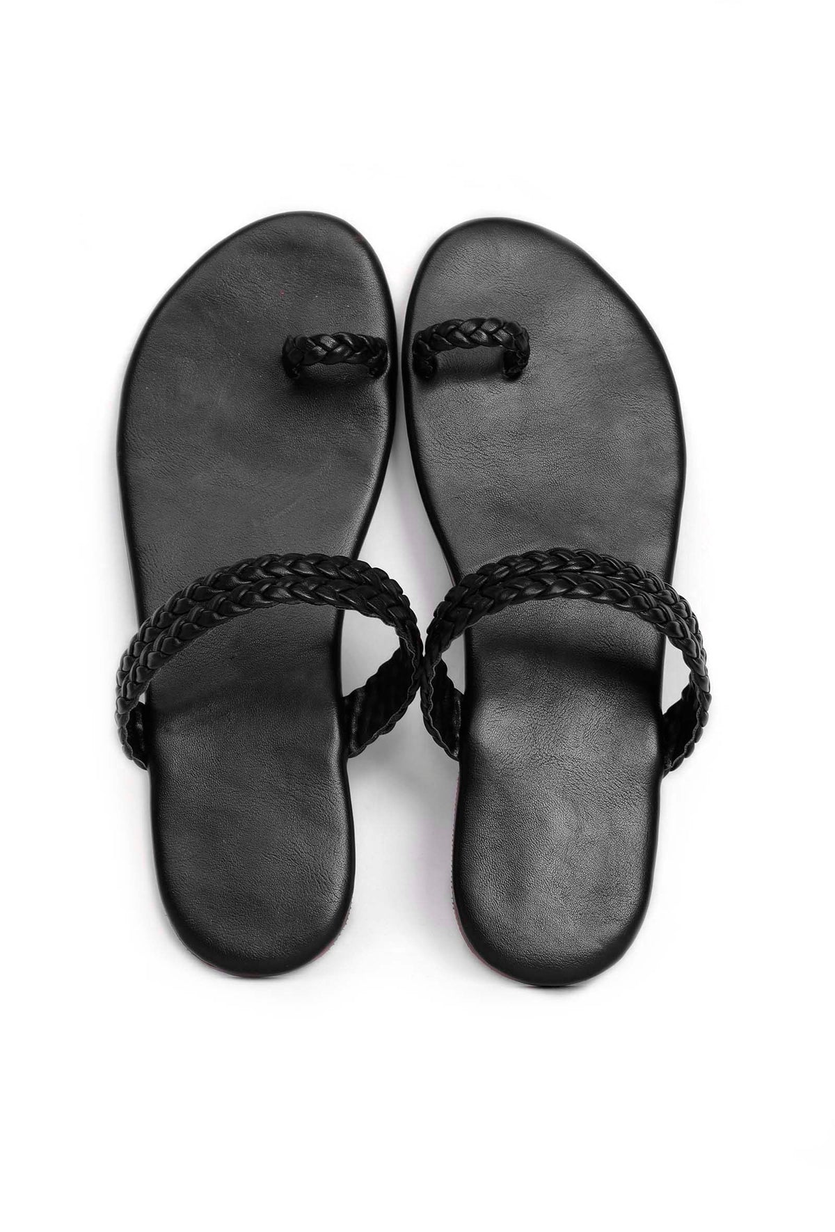 Black Knotted Cruelty Free Leather Sandals サイズ EU41