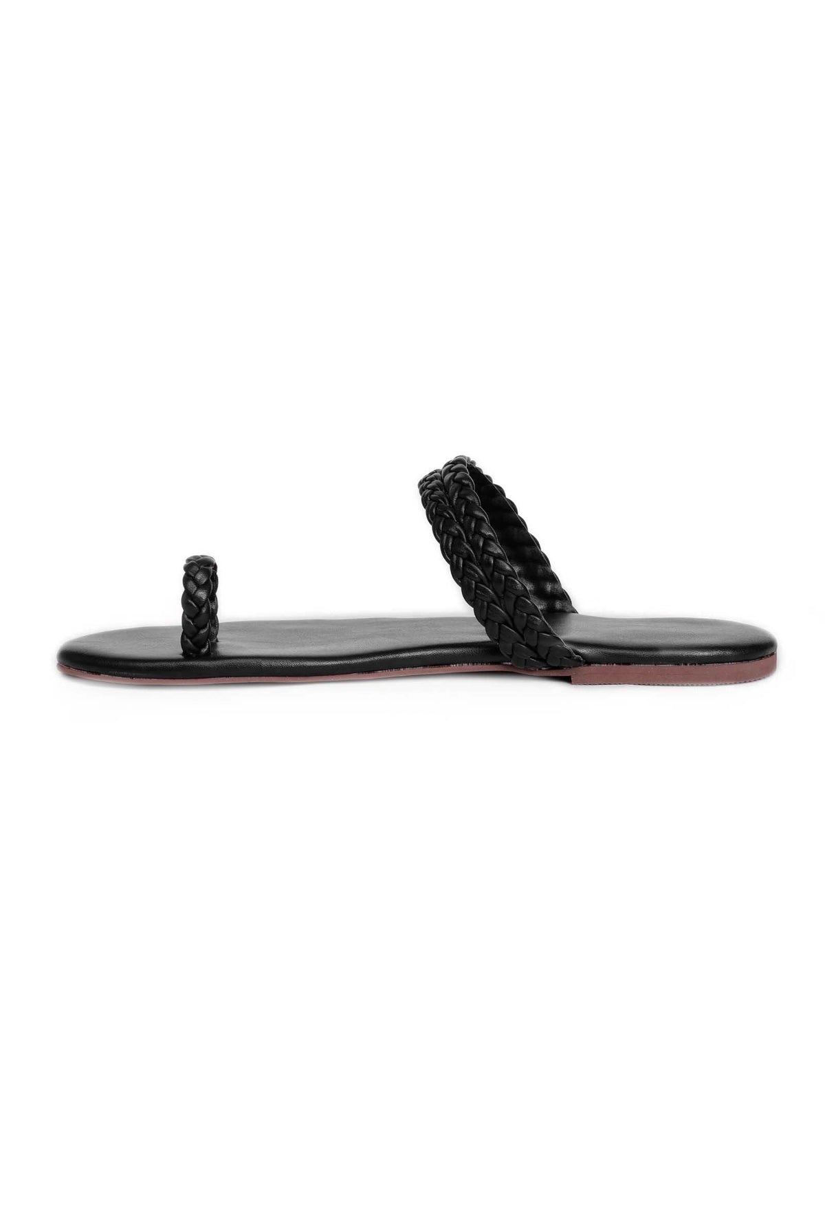 Black Knotted Cruelty Free Leather Sandals サイズ EU38