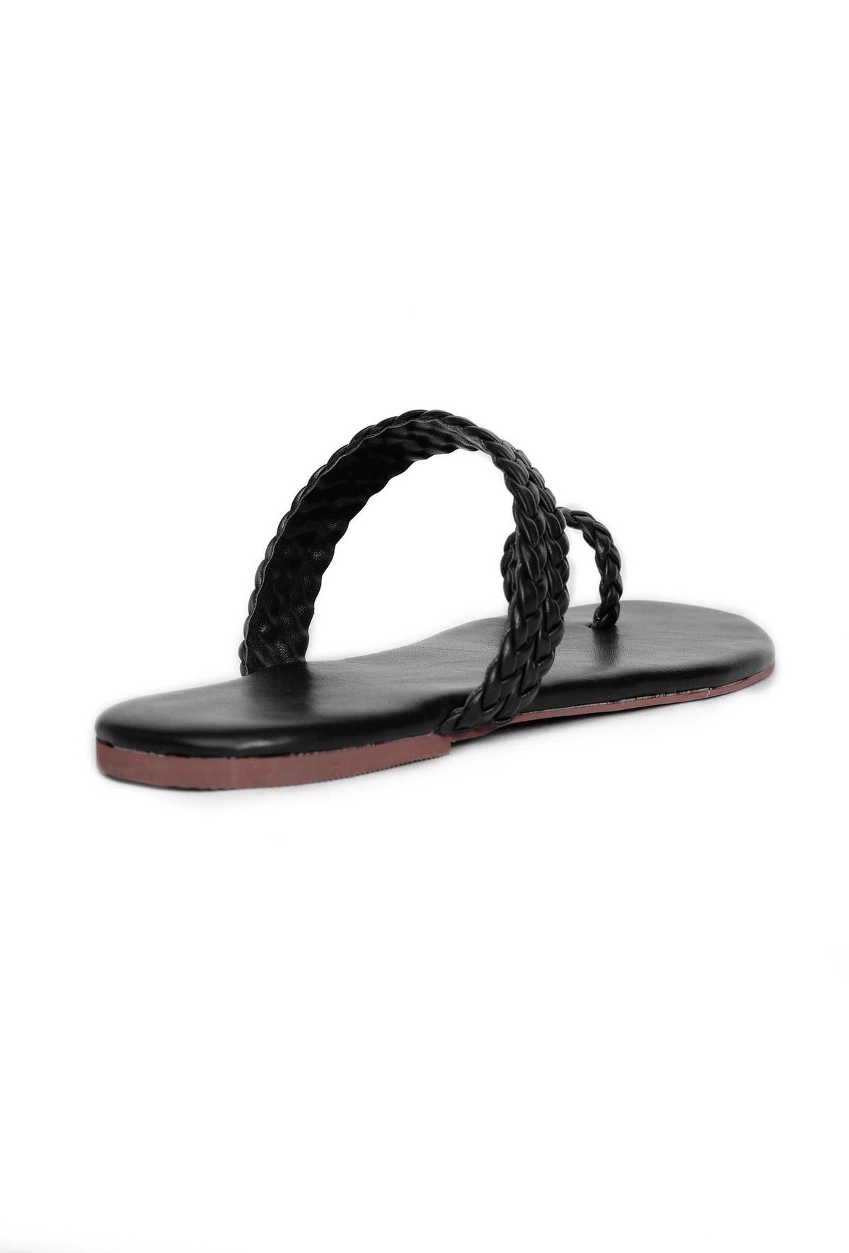 Black Knotted Cruelty Free Leather Sandals サイズ EU35