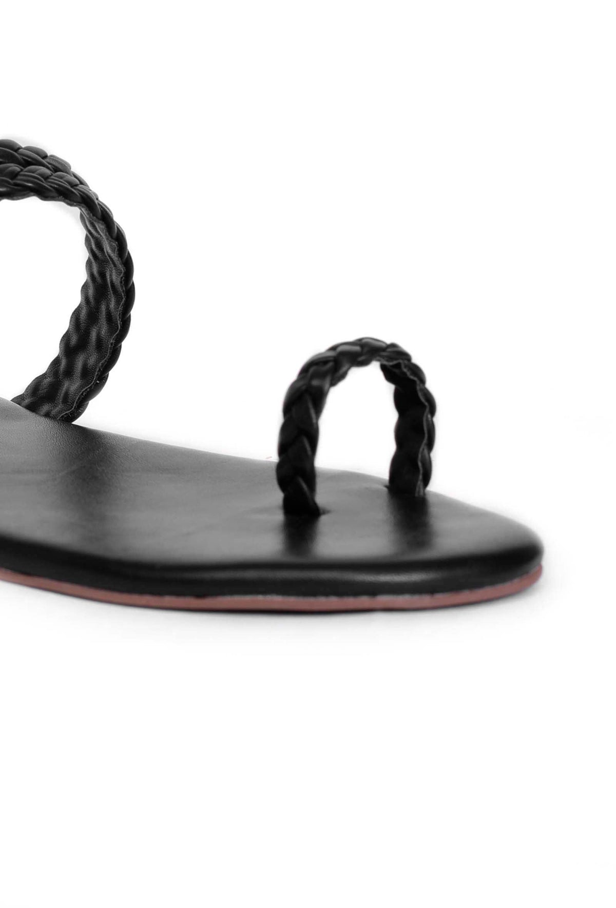 Black Knotted Cruelty Free Leather Sandals サイズ EU38