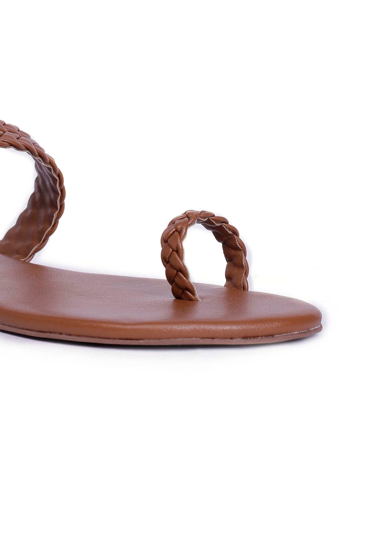Caramel Brown Knotted Cruelty Free Leather Sandals サイズ EU38