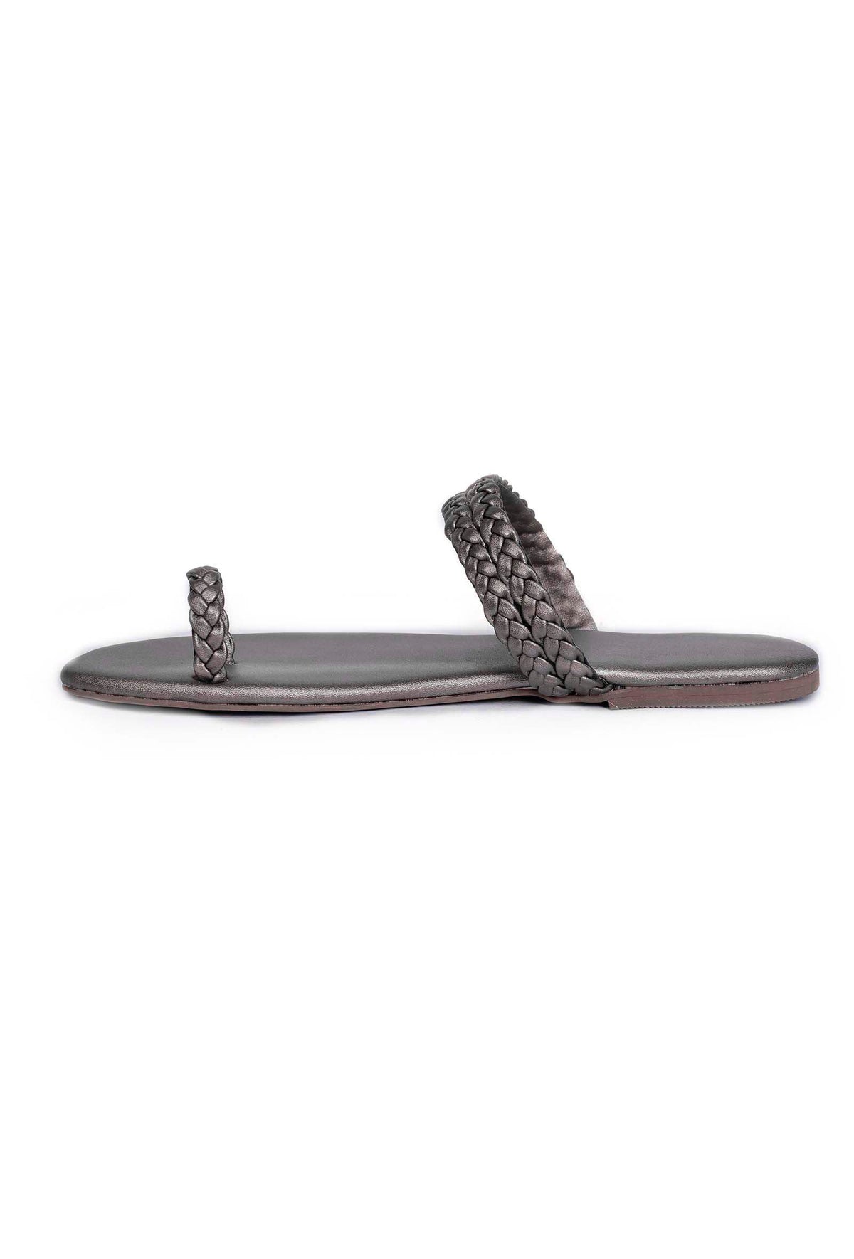 Steel Grey Knotted Cruelty Free Leather Sandals サイズ EU42