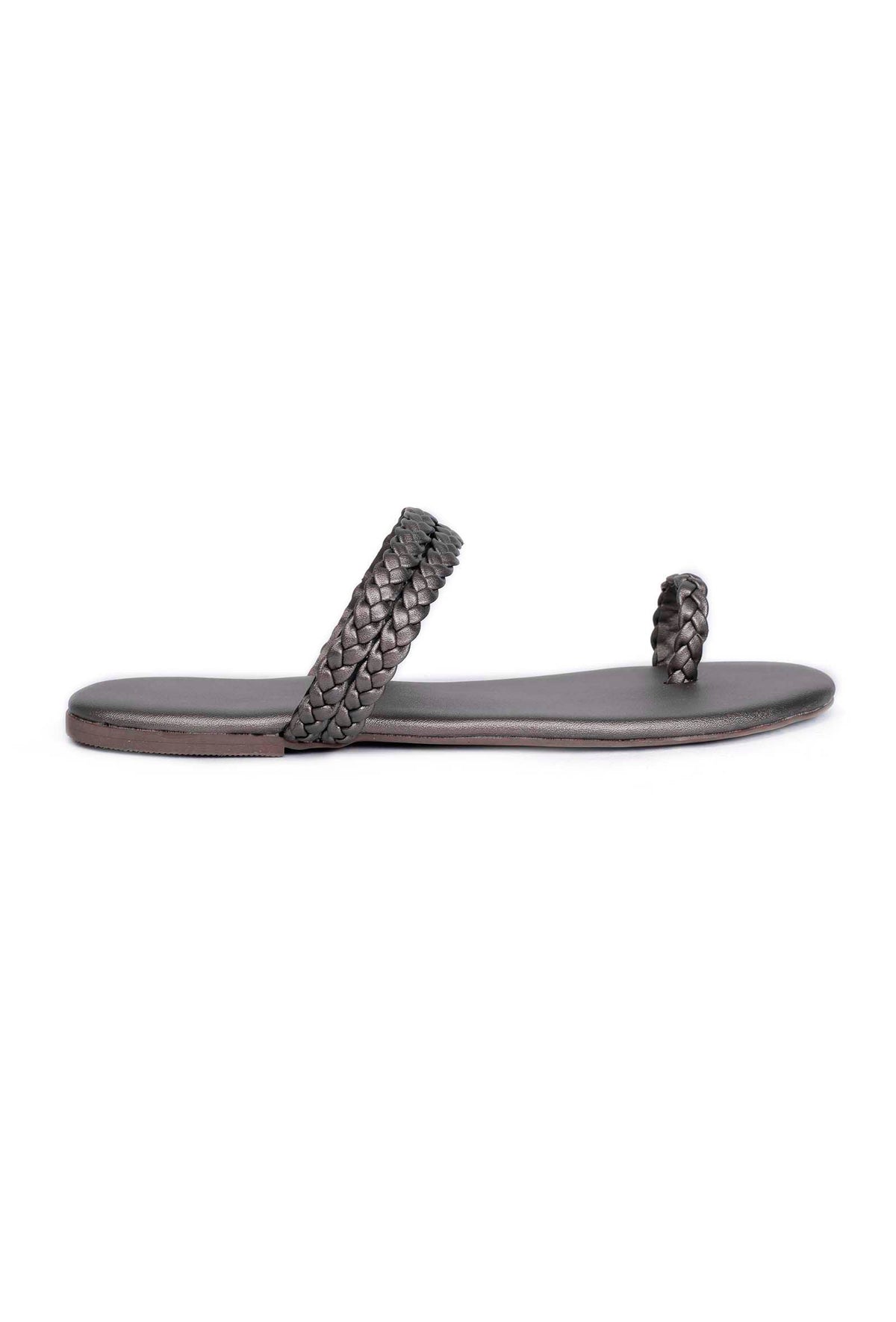 Steel Grey Knotted Cruelty Free Leather Sandals サイズ EU37