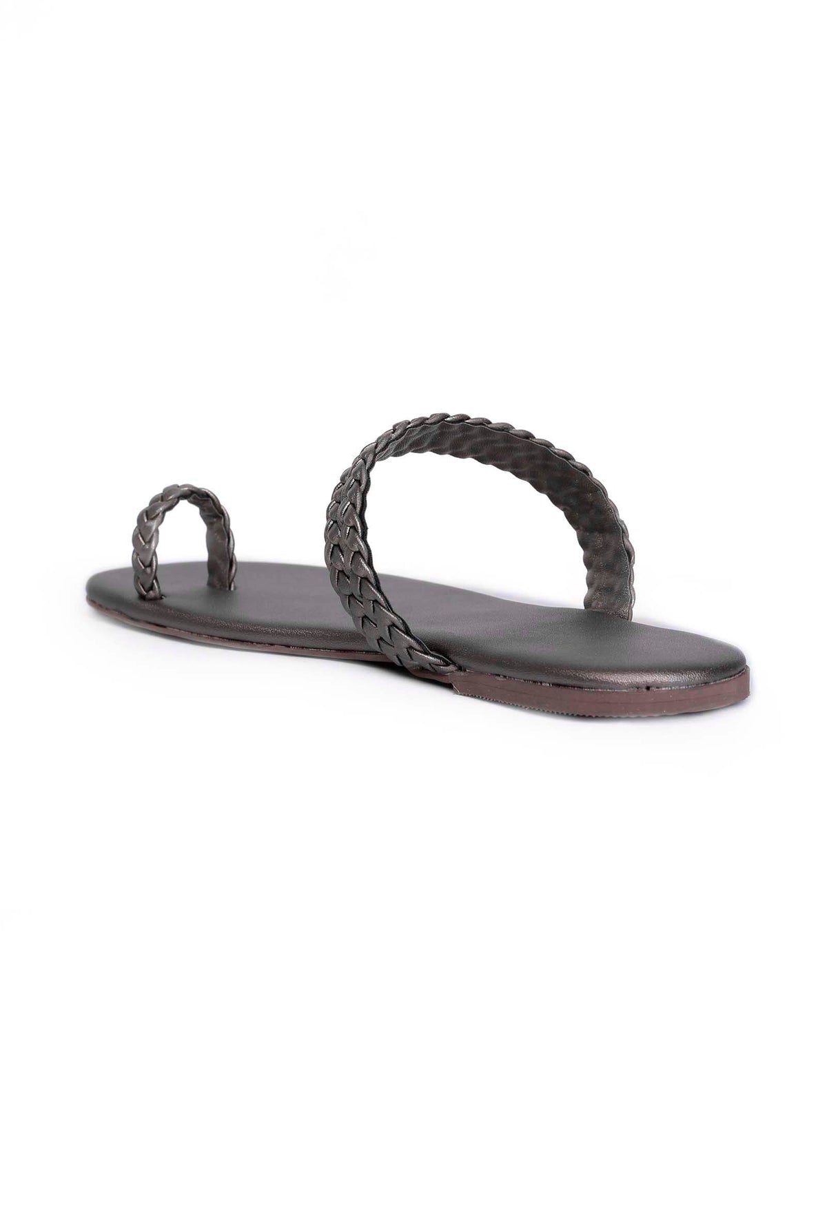 Steel Grey Knotted Cruelty Free Leather Sandals サイズ EU41