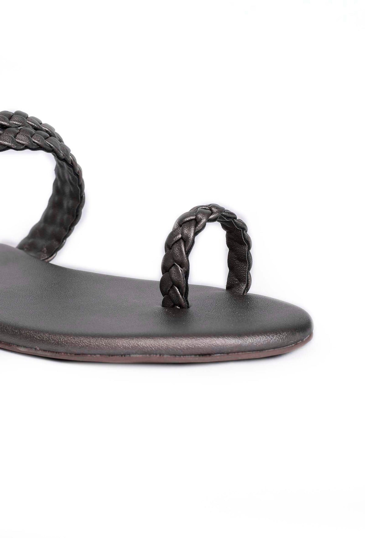Steel Grey Knotted Cruelty Free Leather Sandals サイズ EU37