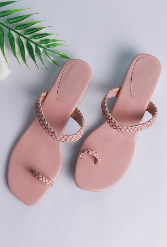 Baby Pink Knotted Cruelty Free Leather Sandals サイズ EU38