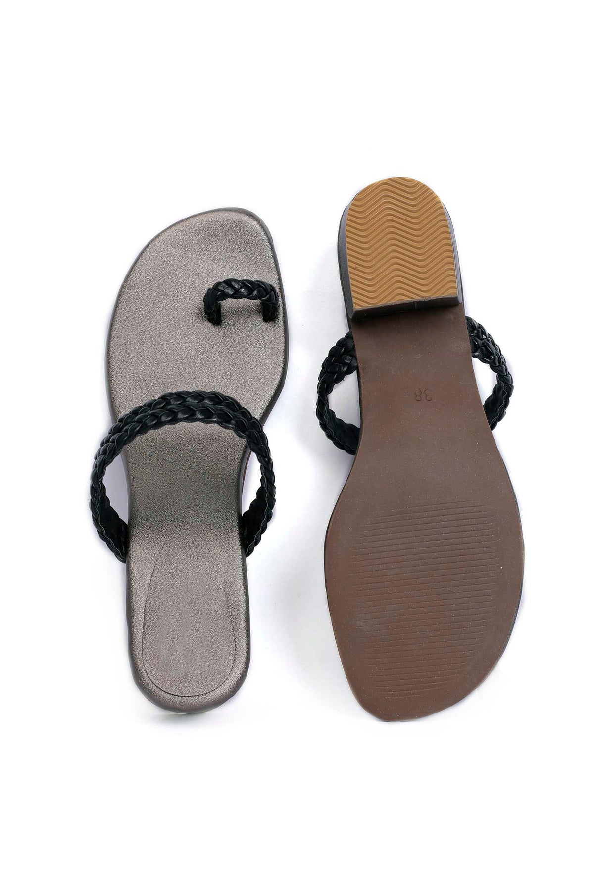 Ice Grey Knotted Cruelty Free Leather Sandals サイズ EU38