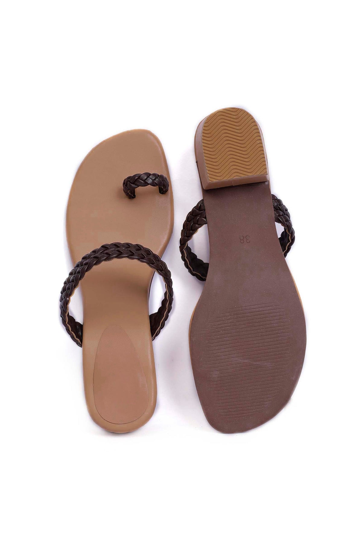 Classic Black Knotted Cruelty Free Leather Sandals サイズ EU37