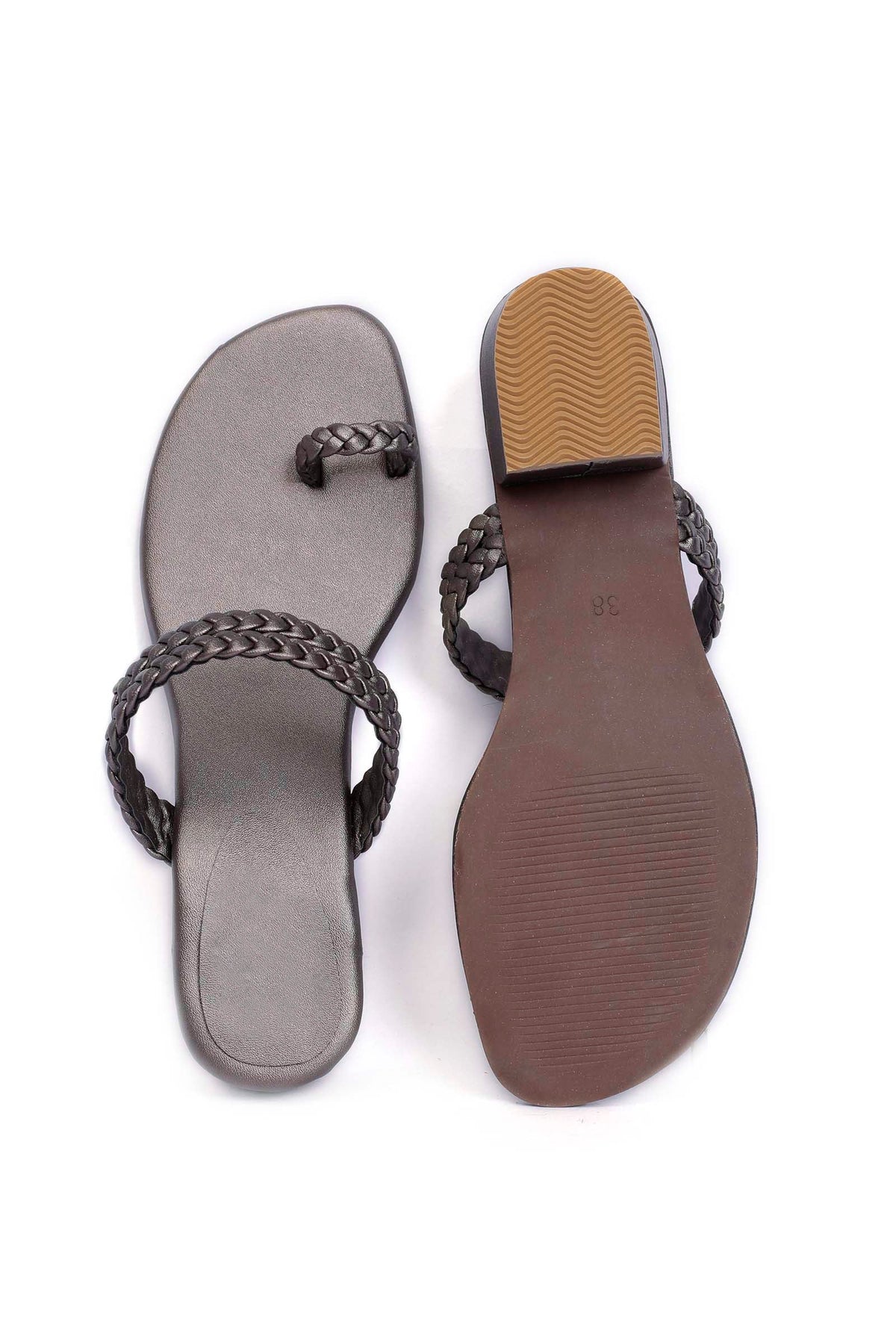 Grey Knotted Cruelty Free Leather Sandals サイズ EU36