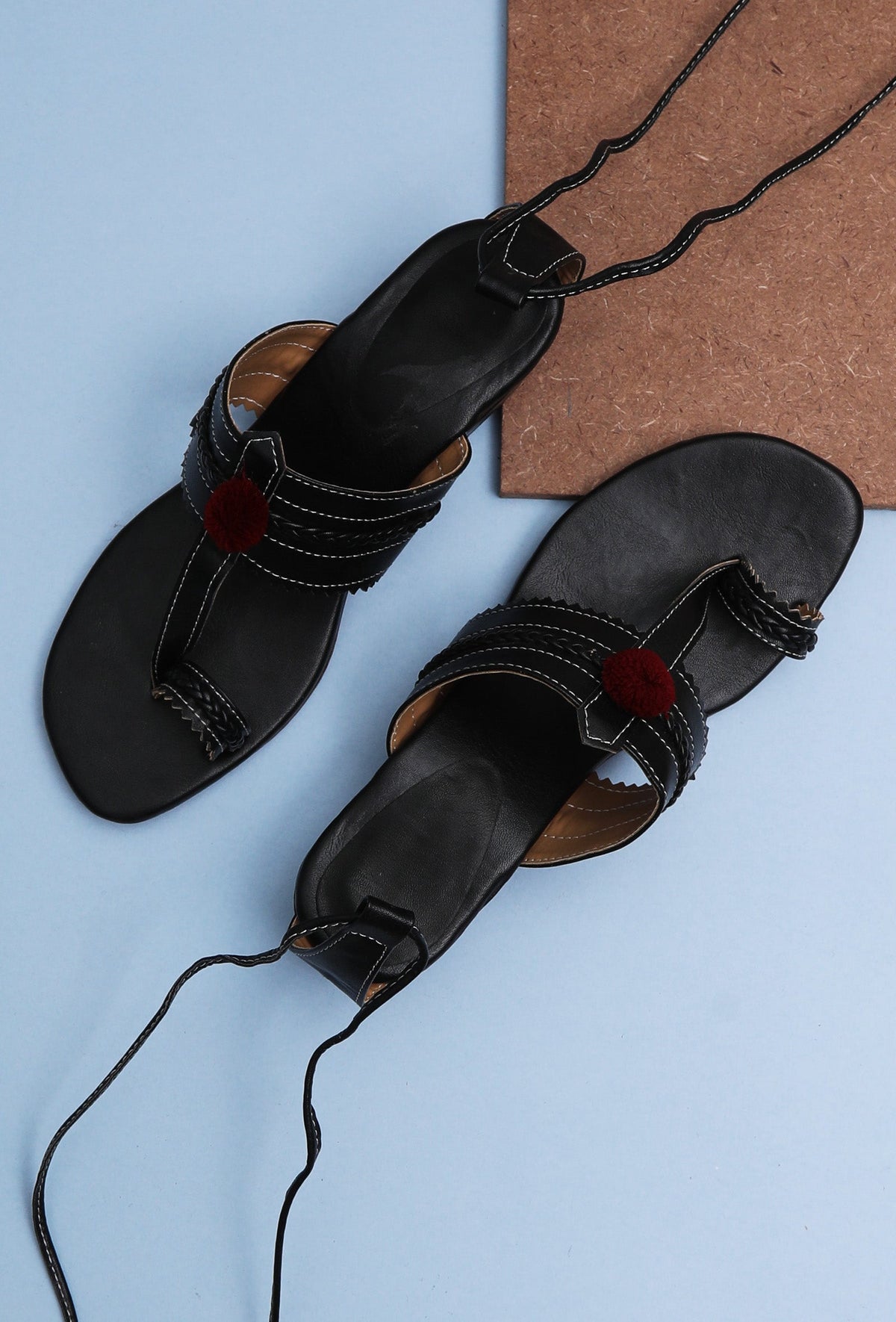 Maya Black Cruelty Free Leather Heels Sandals サイズ EU41