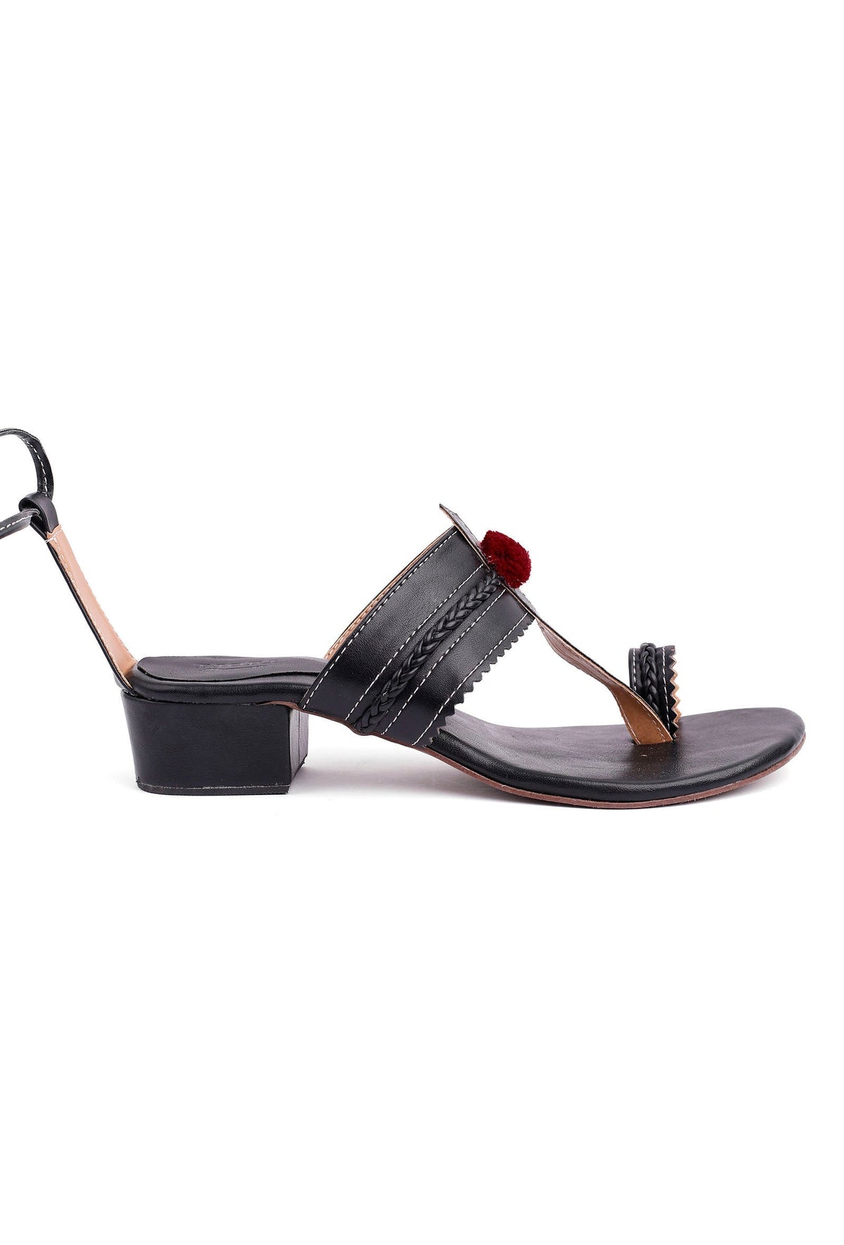 Maya Black Cruelty Free Leather Heels Sandals サイズ EU42