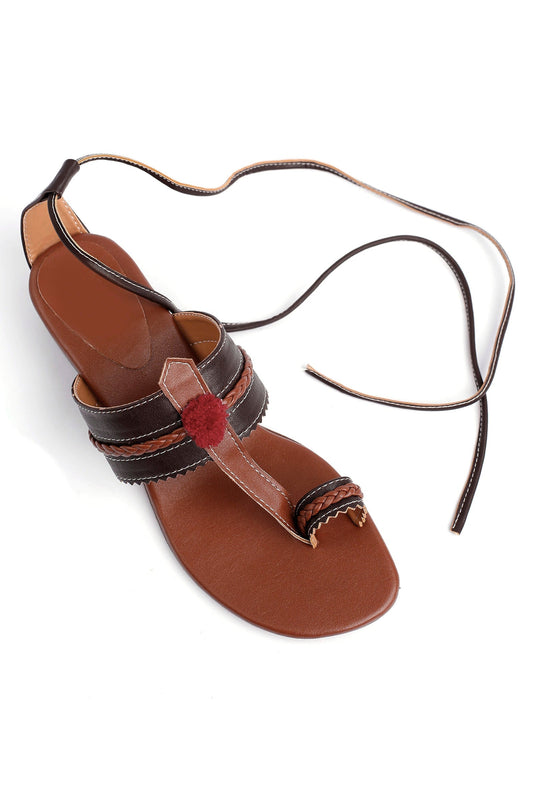 Emilia Brown Cruelty Free Leather Heels Sandals サイズ EU38