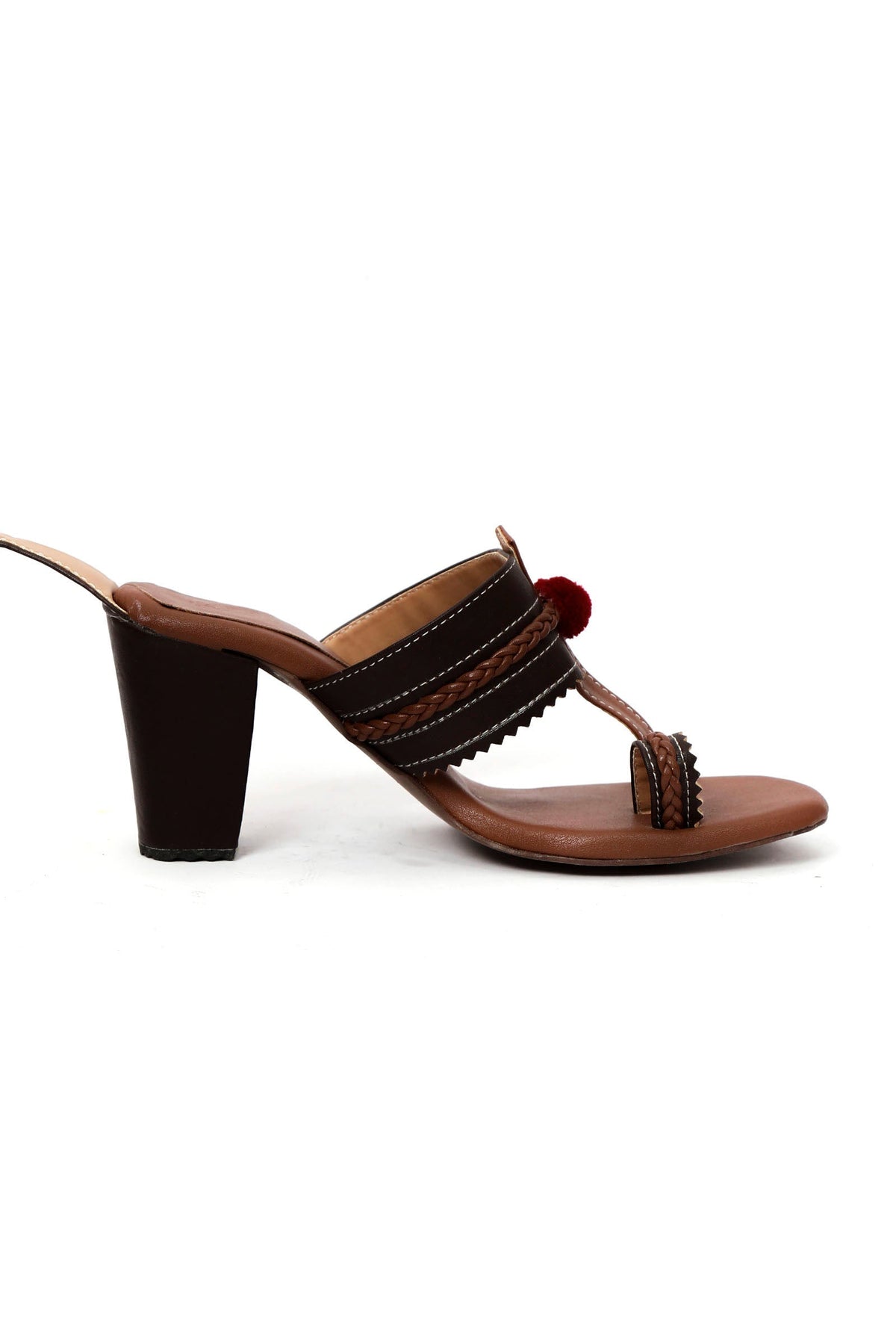 Dark Brown Cruelty Free Leather Heels Sandals サイズ EU38