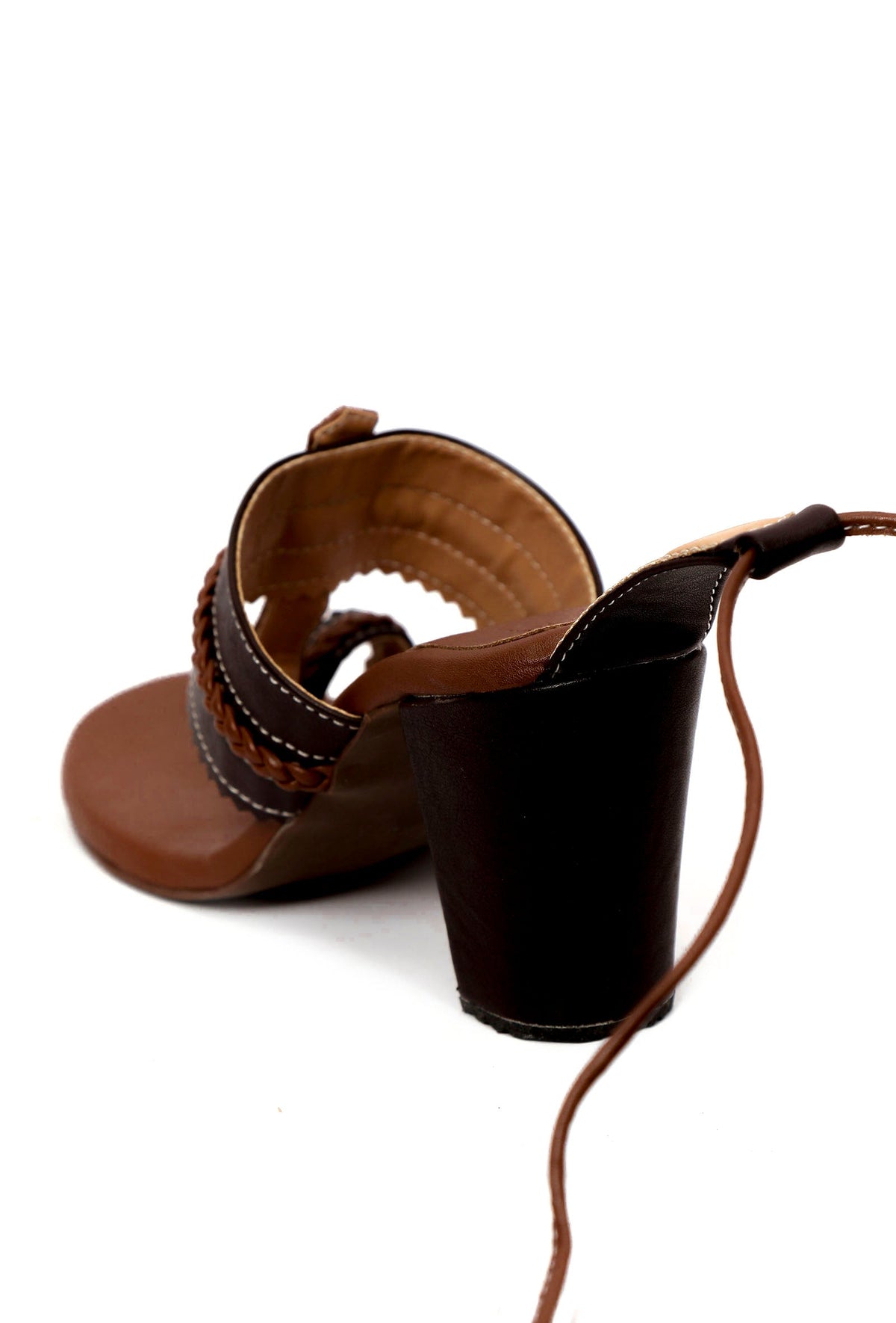 Dark Brown Cruelty Free Leather Heels Sandals サイズ EU35