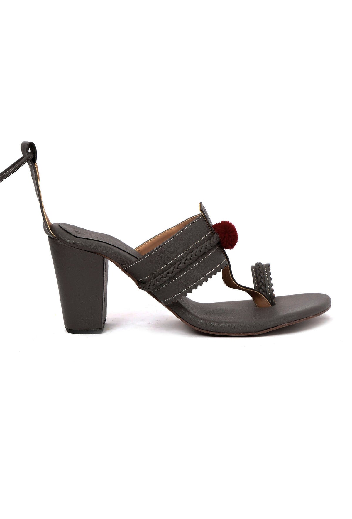 Chalk Grey Cruelty Free Leather Heels Sandals サイズ EU35