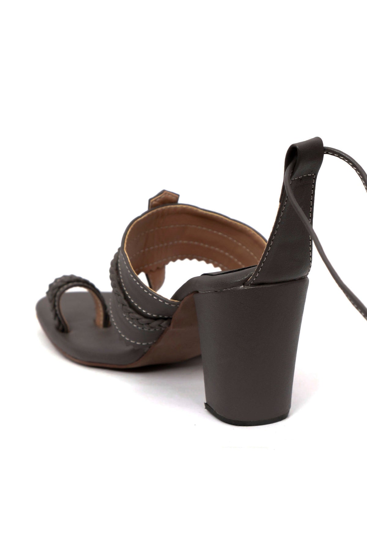 Chalk Grey Cruelty Free Leather Heels Sandals サイズ EU38