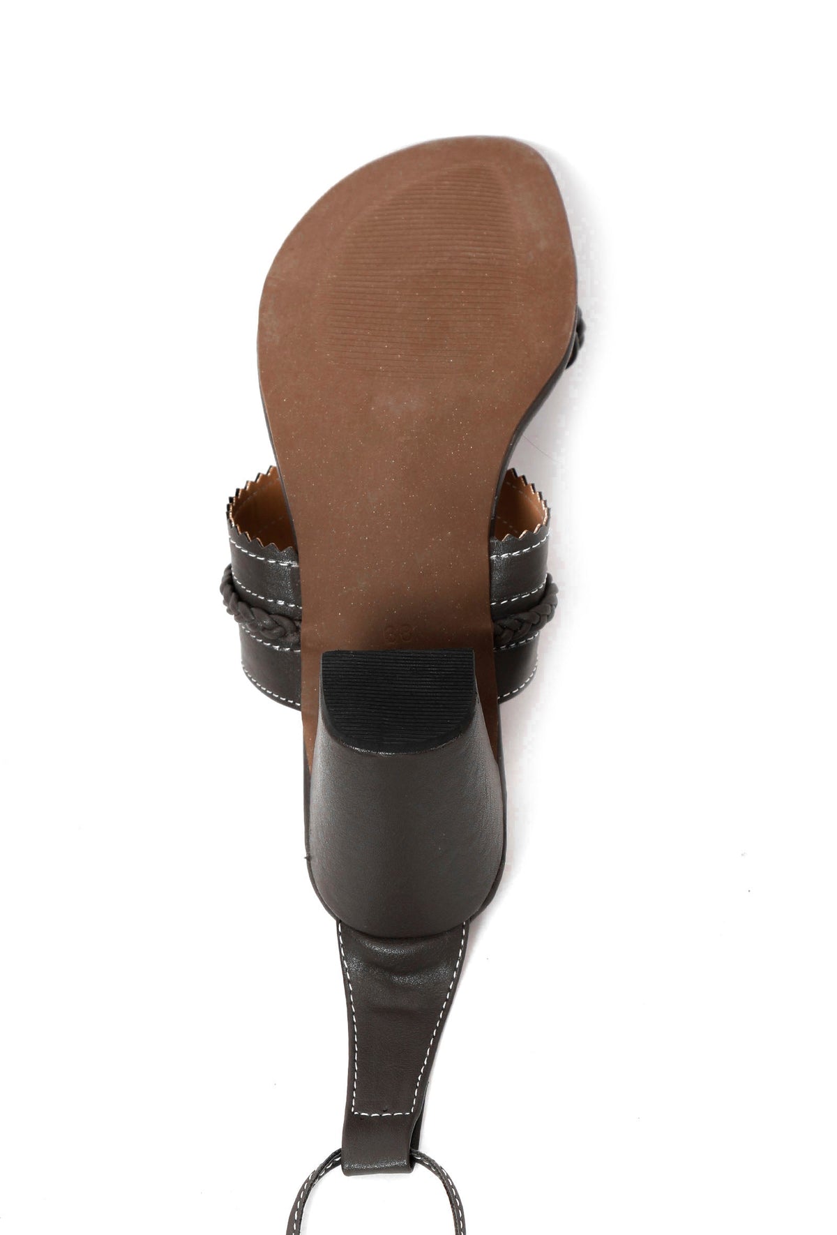 Chalk Grey Cruelty Free Leather Heels Sandals サイズ EU40