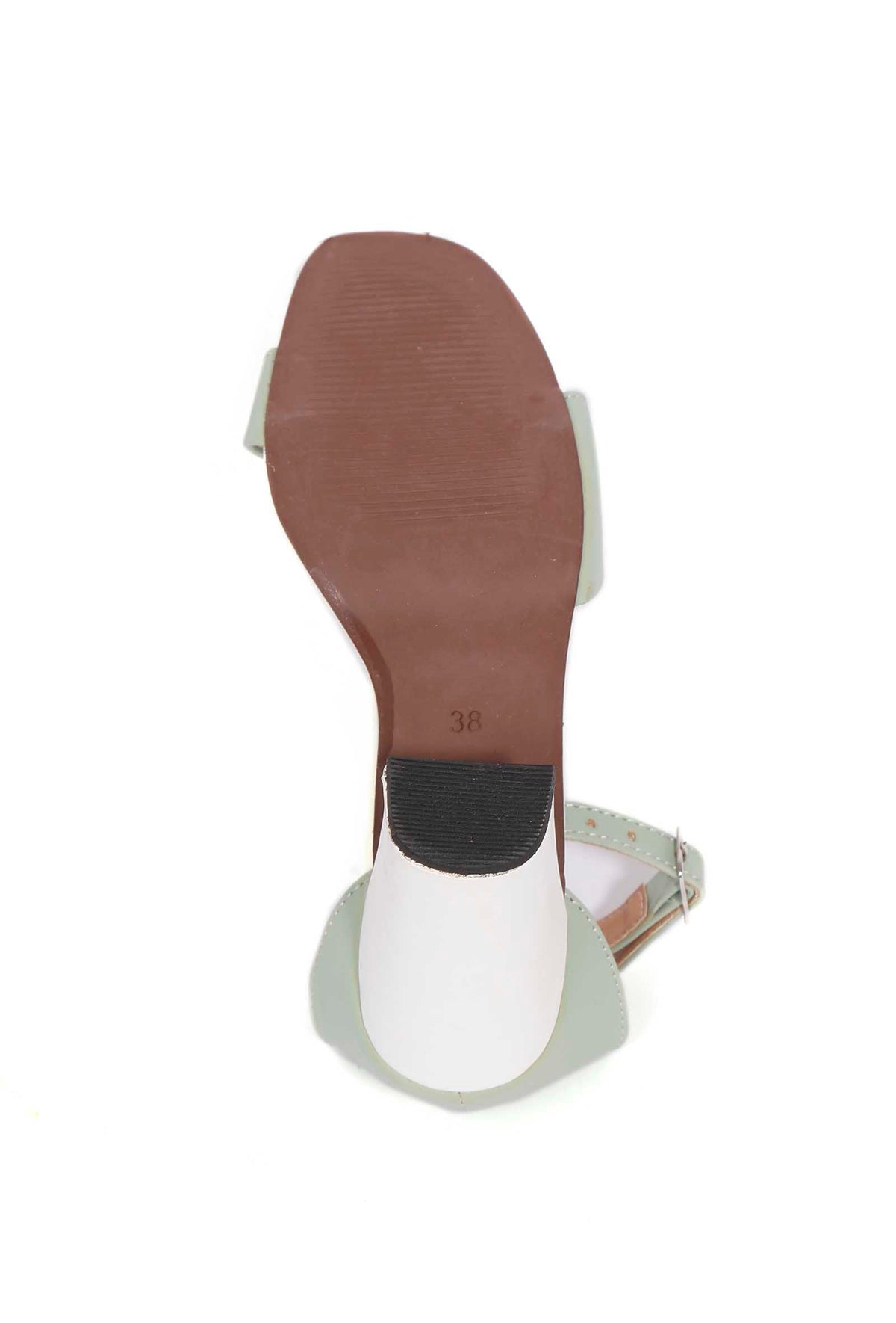 Mint Green Block Color Strap Cushion Padded Heels サイズ EU40