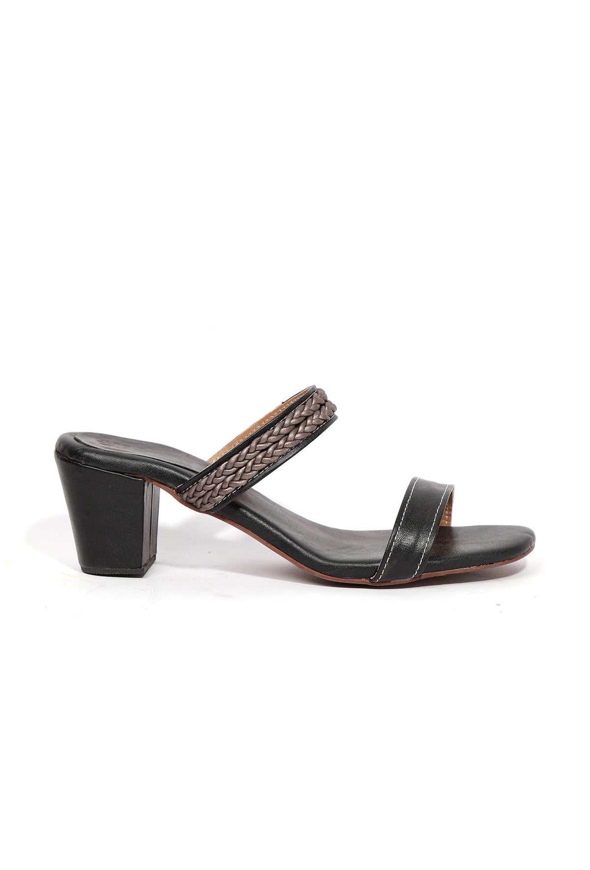 Sara Black Strap Cushion Padded Heels サイズ EU39