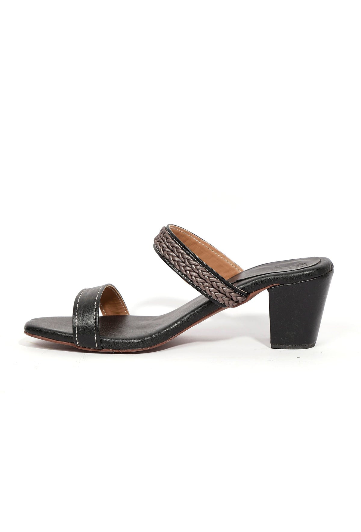Sara Black Strap Cushion Padded Heels サイズ EU38