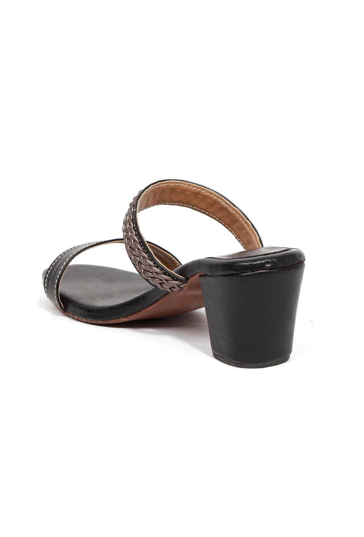 Sara Black Strap Cushion Padded Heels サイズ EU38