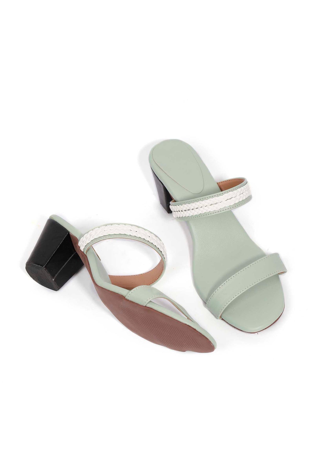 Mint Green Strap Cushion Padded Heels サイズ EU38