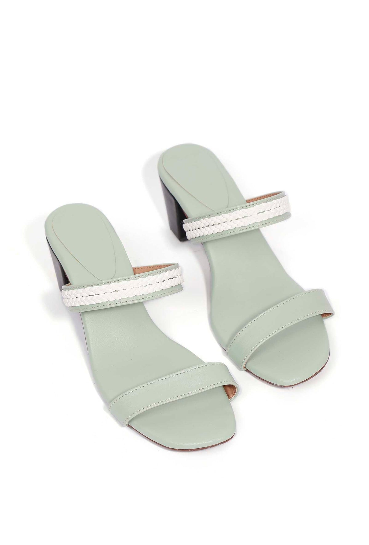 Mint Green Strap Cushion Padded Heels サイズ EU40