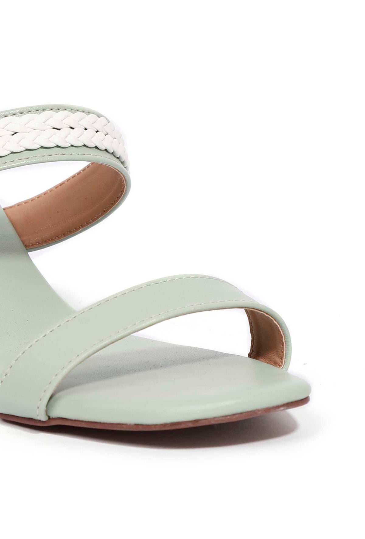 Mint Green Strap Cushion Padded Heels サイズ EU35